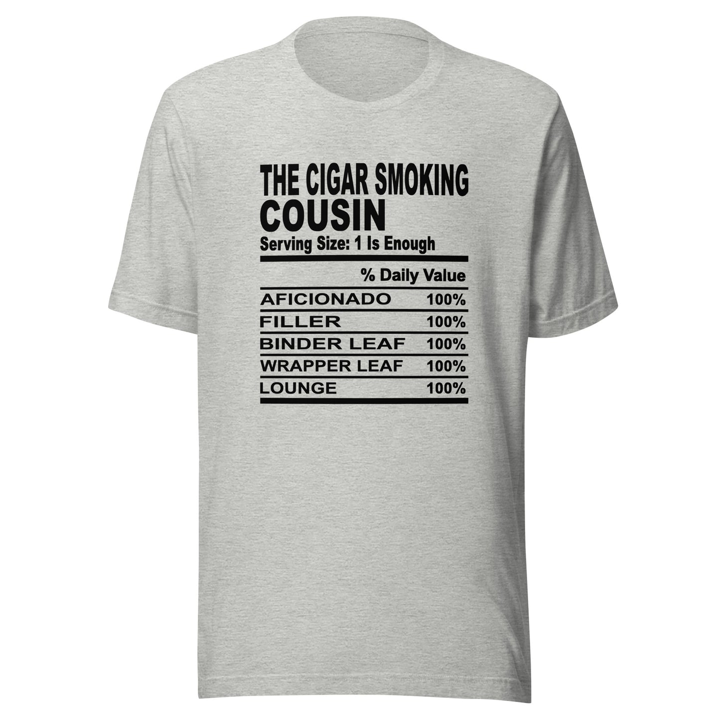 THE CIGAR SMOKING COUSIN - 2XL-3XL - Unisex T-Shirt (black print)