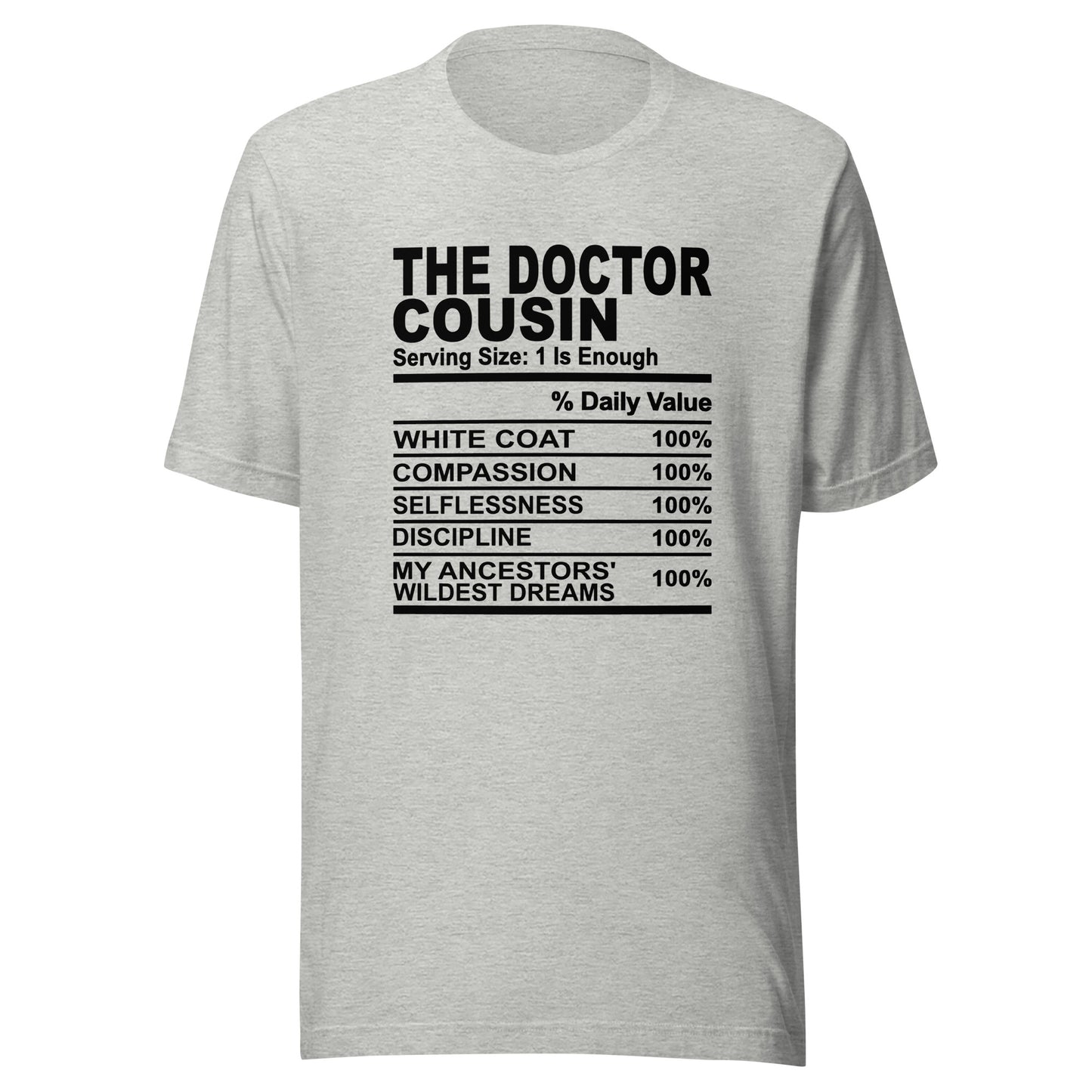THE DOCTOR COUSIN - S-M - Unisex T-Shirt (black print)