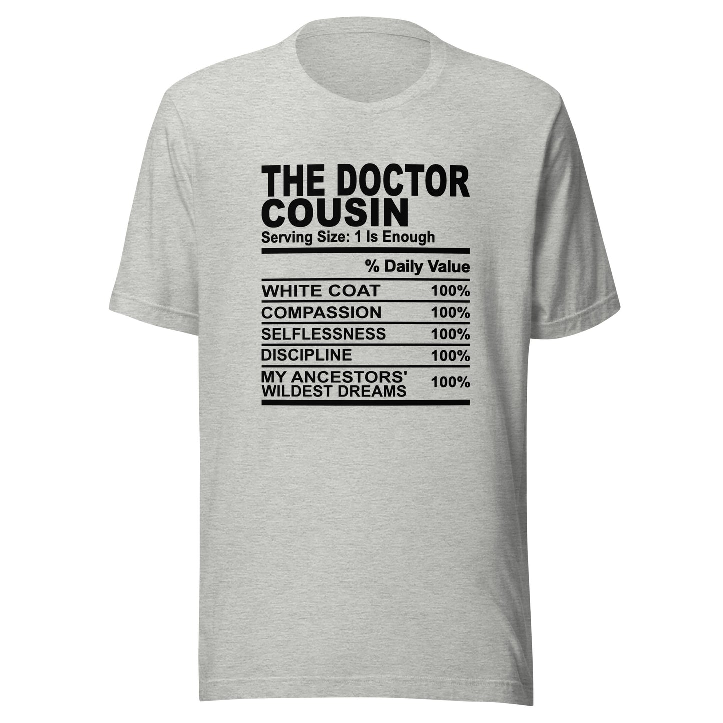 THE DOCTOR COUSIN - 2XL-3XL - Unisex T-Shirt (black print)