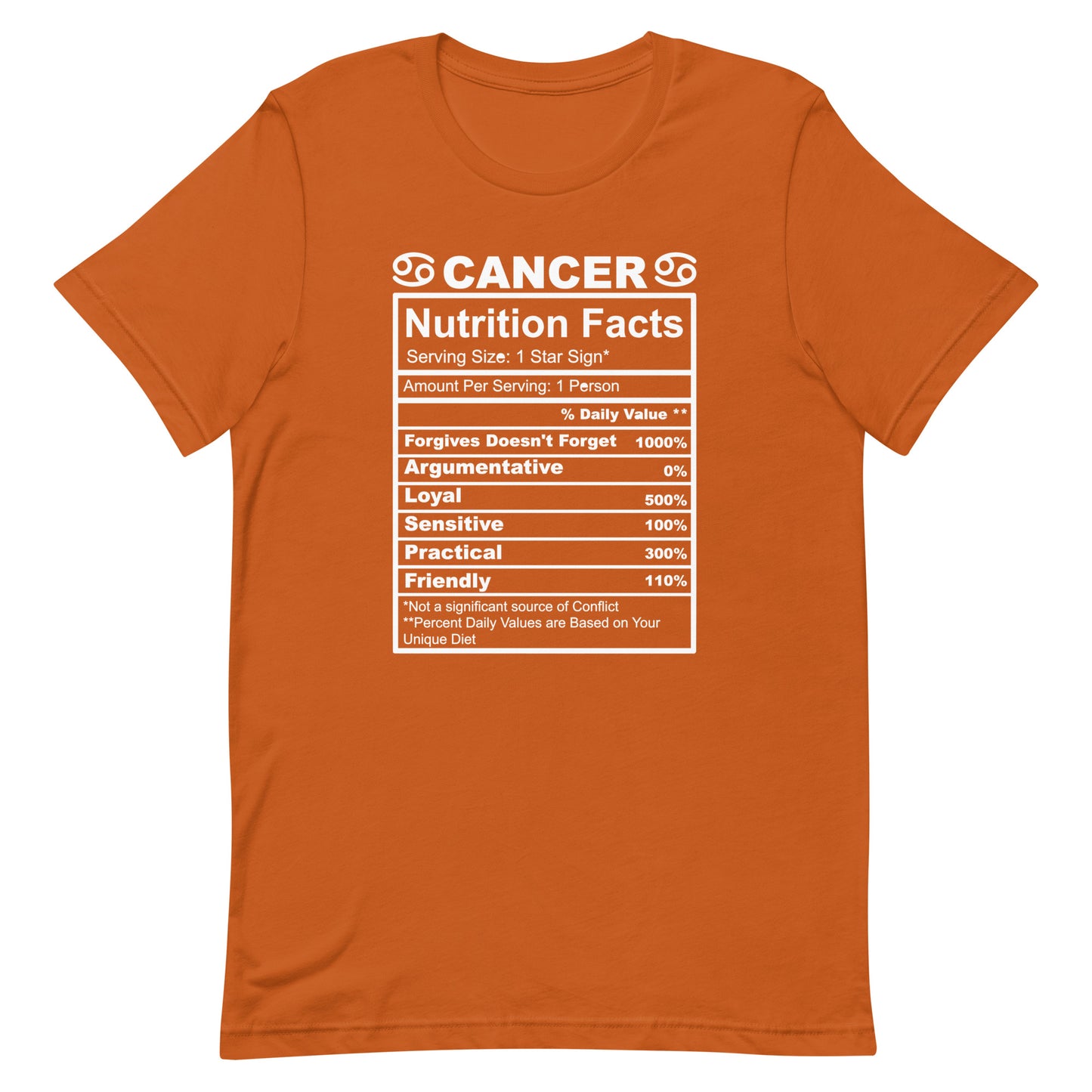 CANCER - S-M - Unisex T-Shirt (white letters)