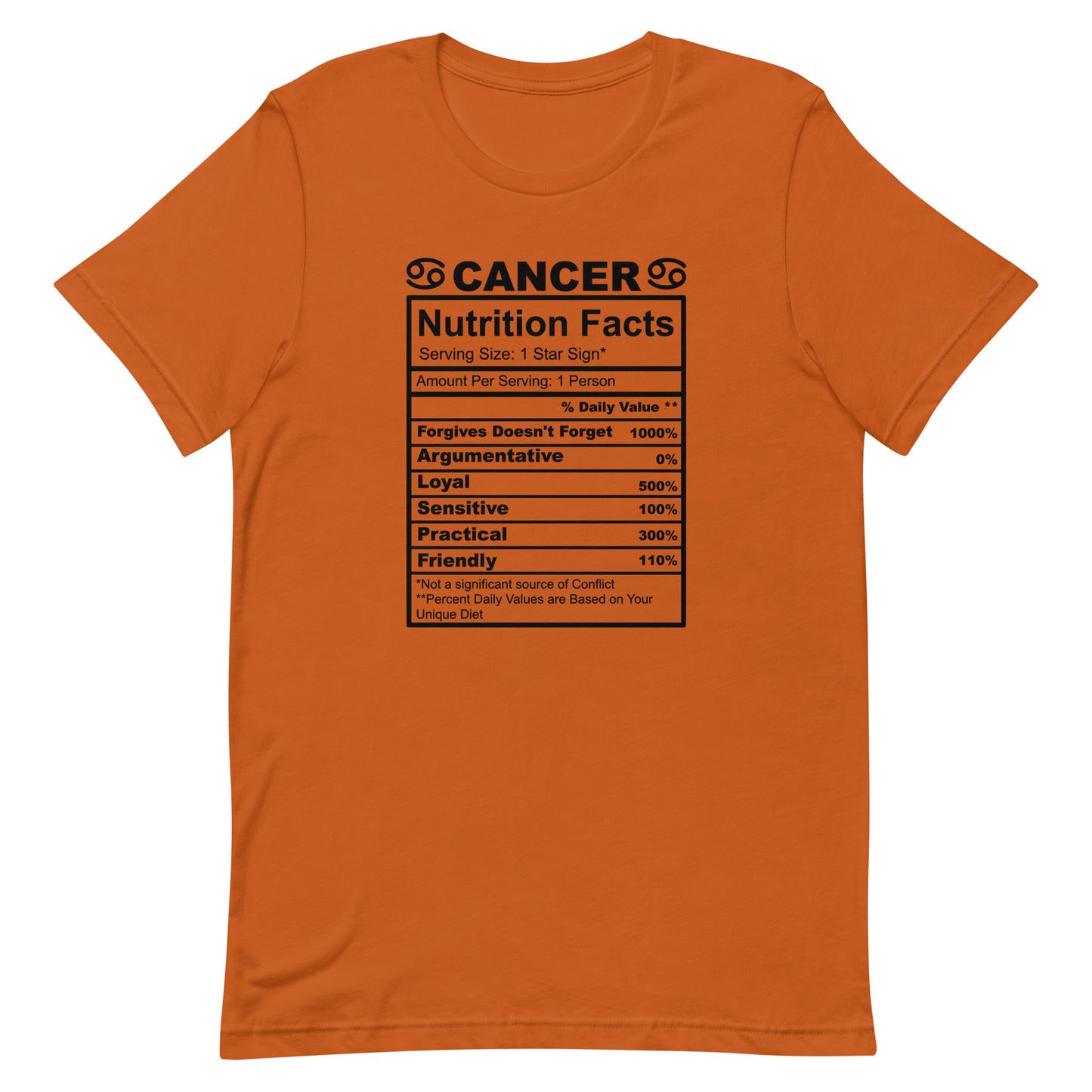 CANCER - 2XL-3XL - Unisex T-Shirt (black letters)