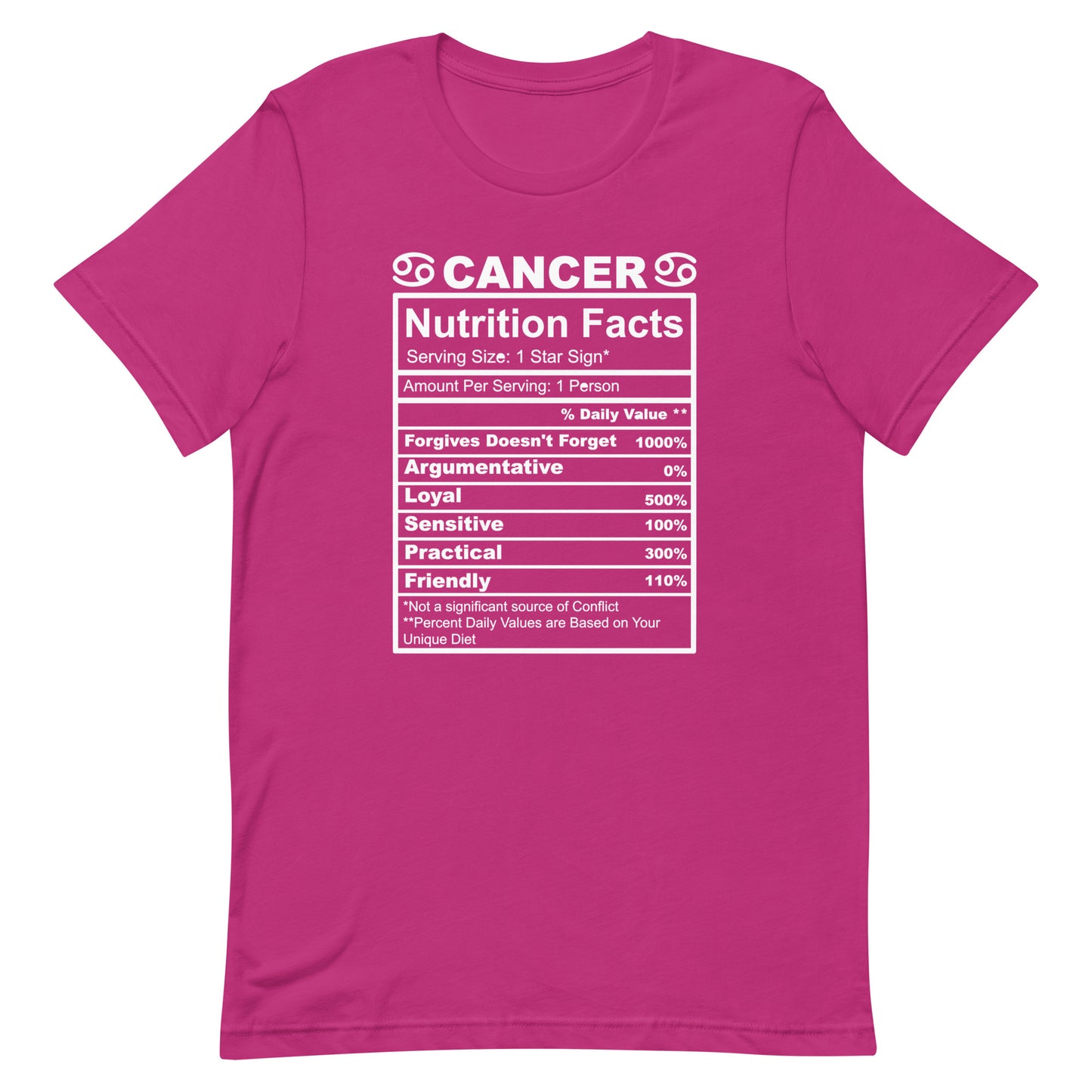 CANCER - S-M - Unisex T-Shirt (white letters)