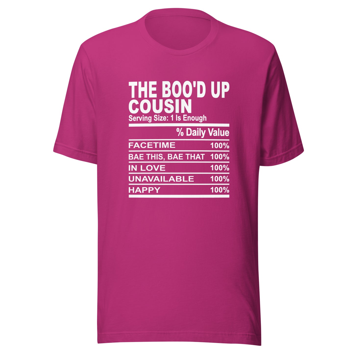 THE BOO'D UP COUSIN - 2XL-3XL - Unisex T-Shirt (white print)