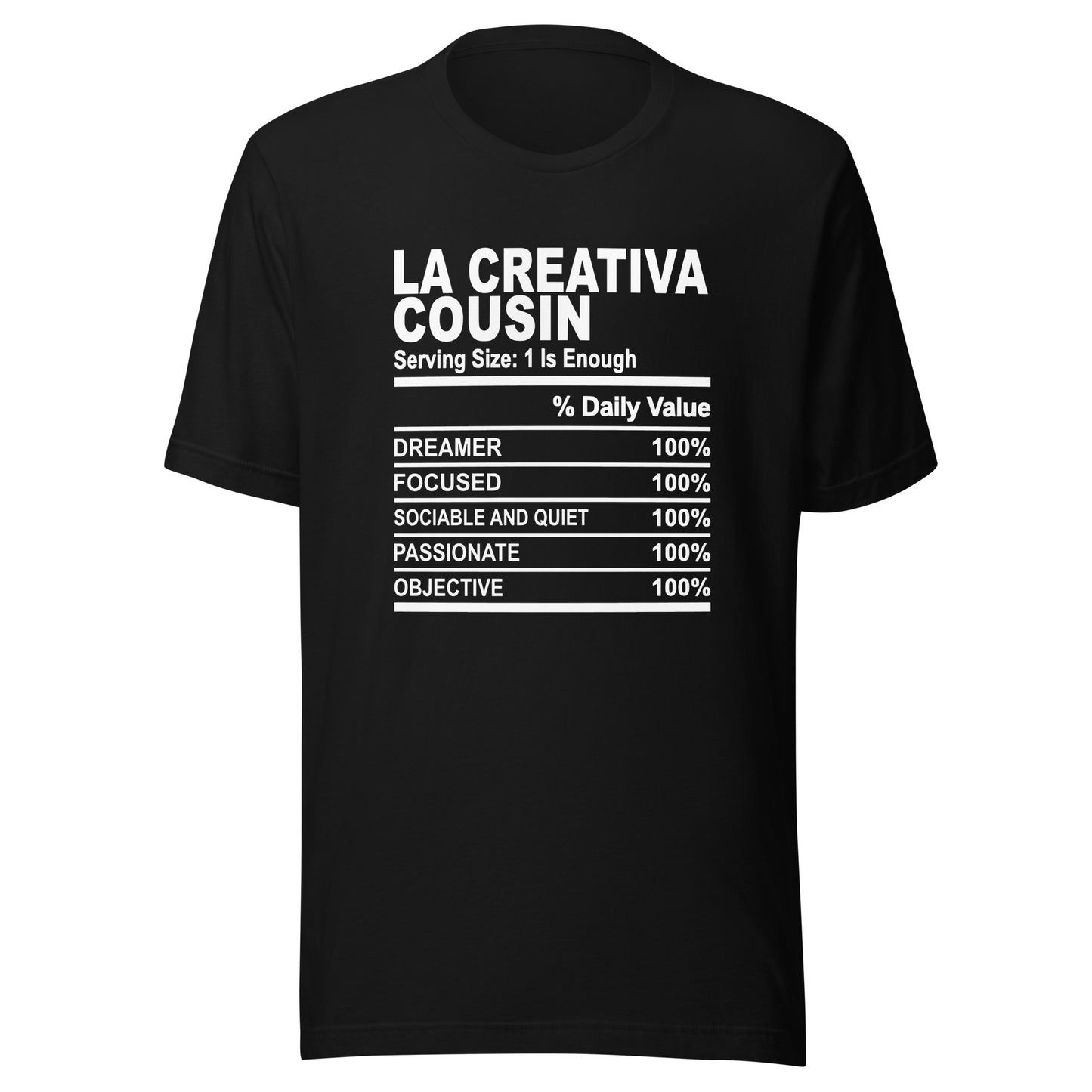 THE LA CREATIVA COUSIN - 2XL-3XL - Unisex T-Shirt (white print)
