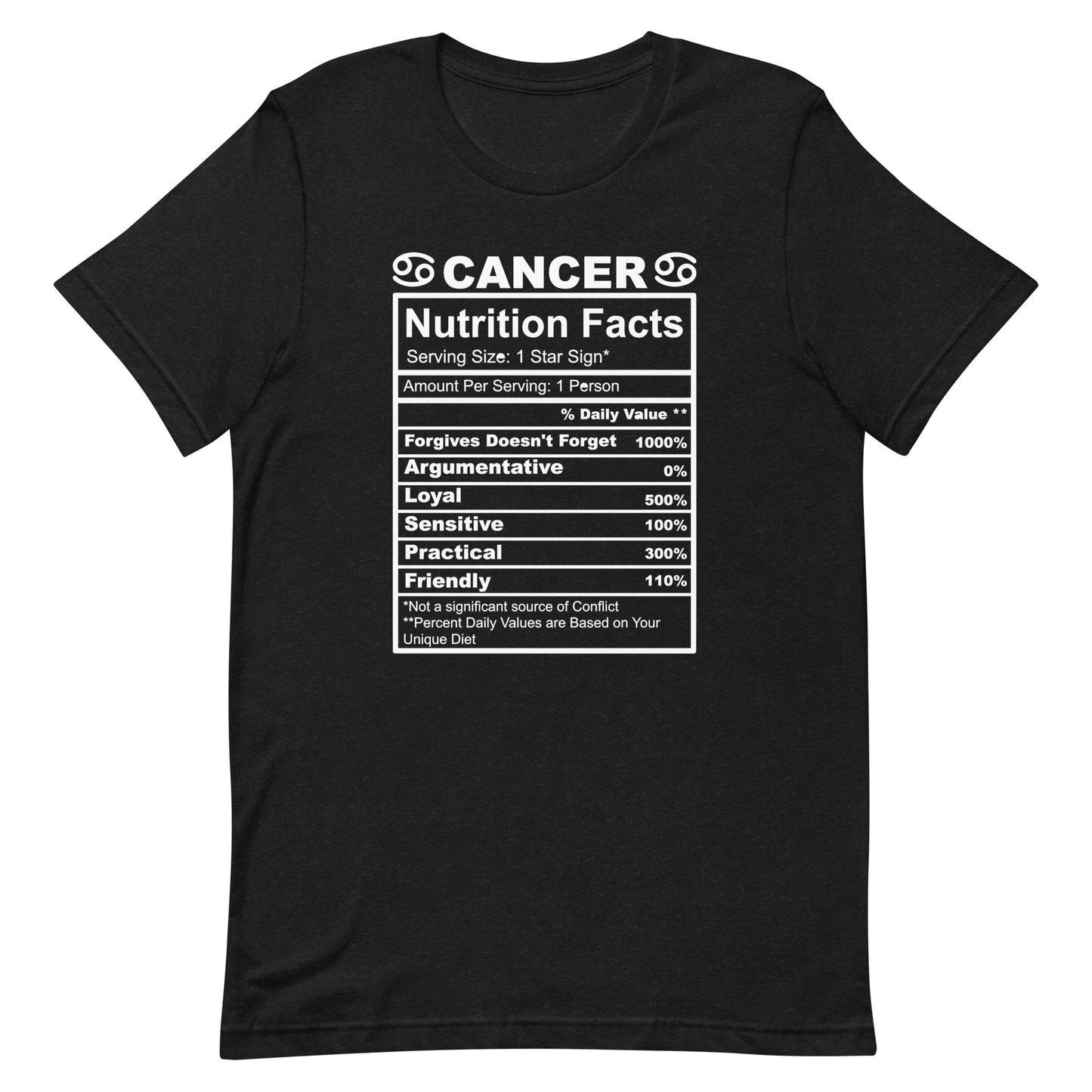 CANCER - S-M - Unisex T-Shirt (white letters)