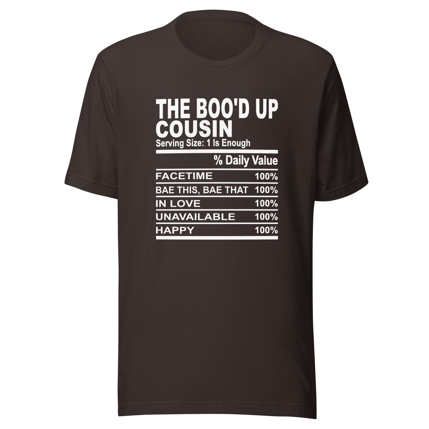 THE BOO'D UP COUSIN - 2XL-3XL - Unisex T-Shirt (white print)
