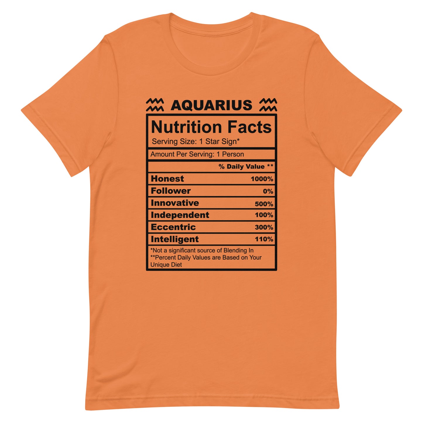 AQUARIUS - XS - Unisex T-Shirt (black letters)