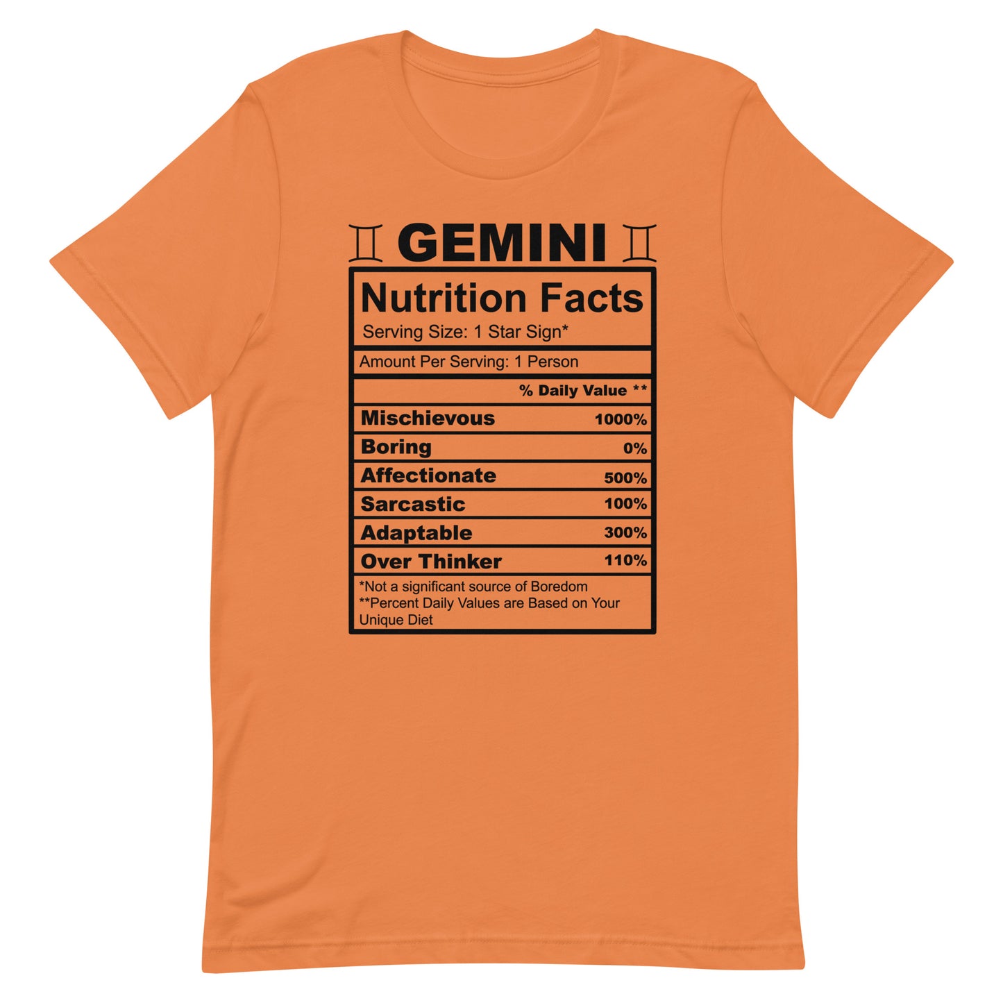 GEMINI - S-M - Unisex T-Shirt (black letters)