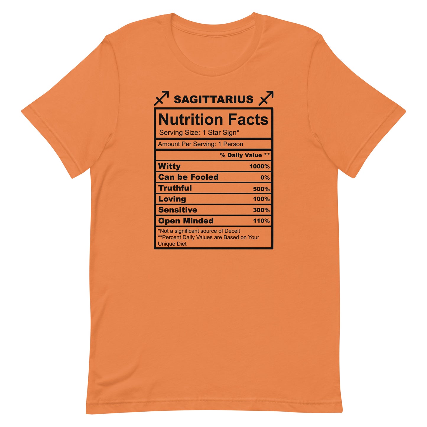 SAGITTARUIS - S-M - Unisex T-Shirt (black letters)