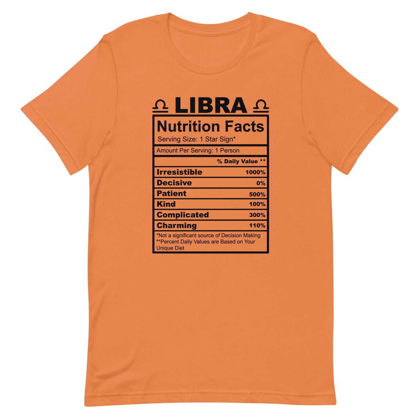 LIBRA - S-M - Unisex T-Shirt (black letters)