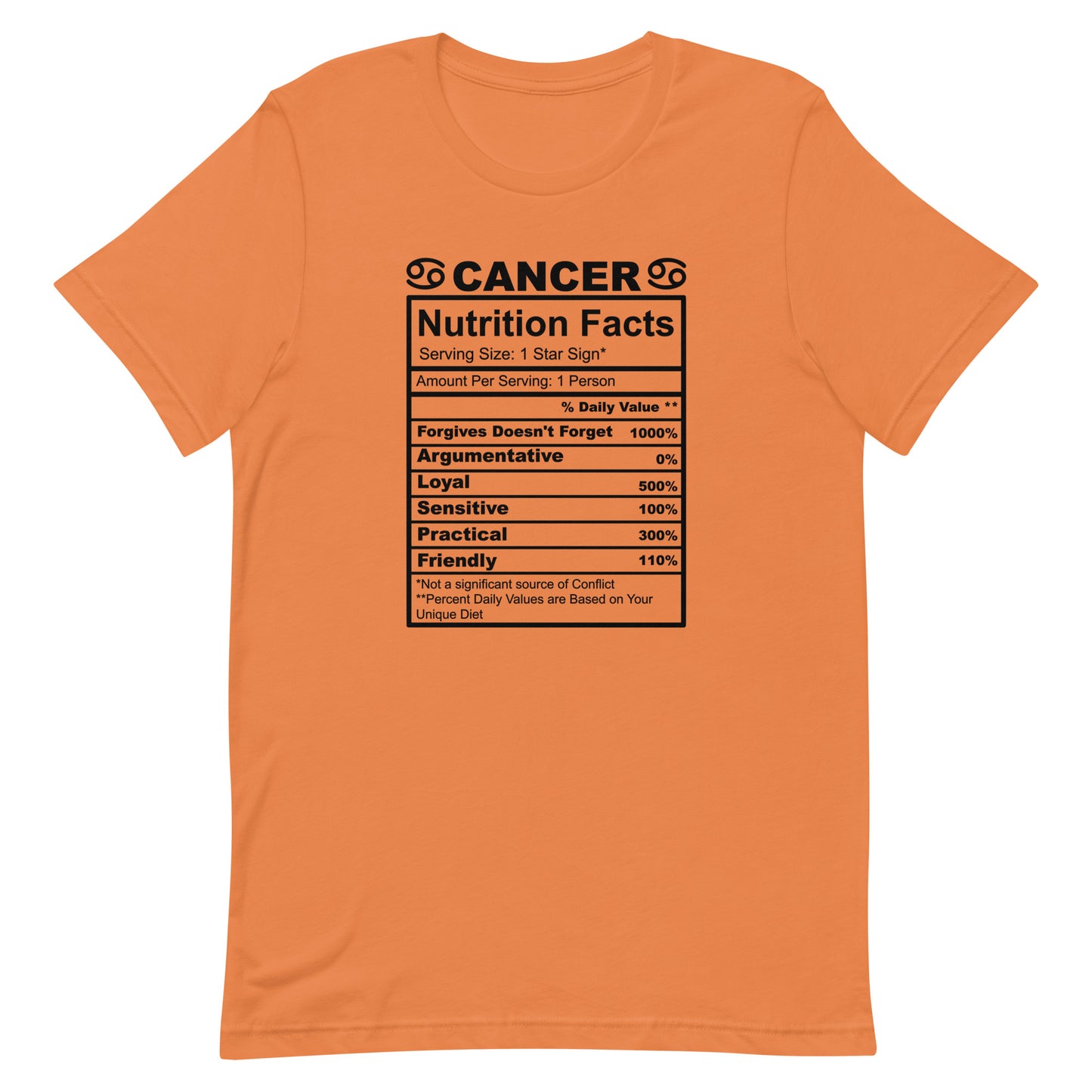 CANCER - 2XL-3XL - Unisex T-Shirt (black letters)