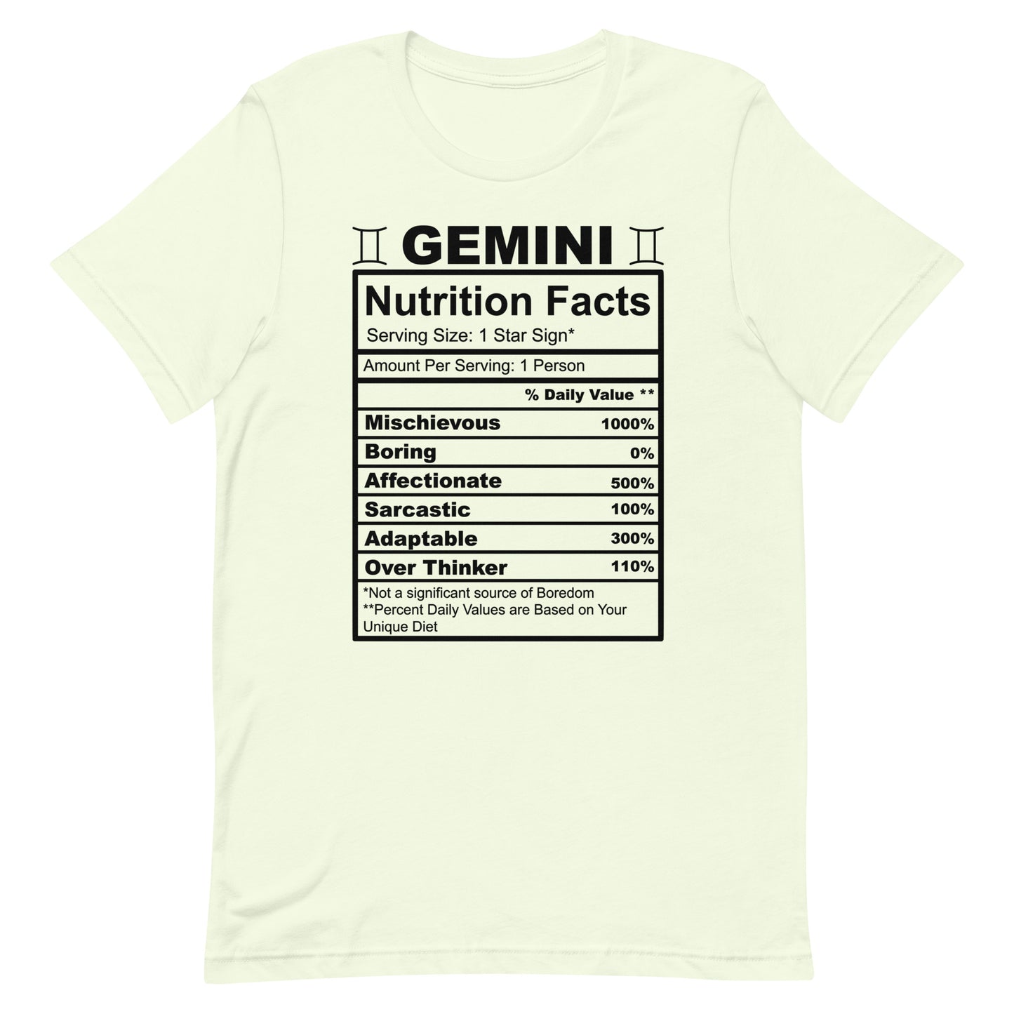 GEMINI - S-M - Unisex T-Shirt (black letters)