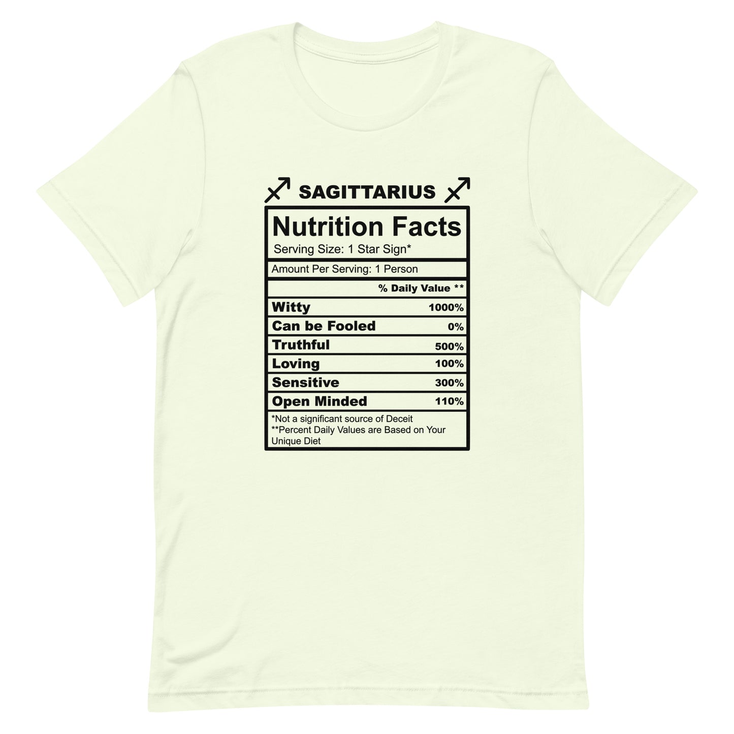 SAGITTARUIS -2XL-3XL - Unisex T-Shirt (black letters)