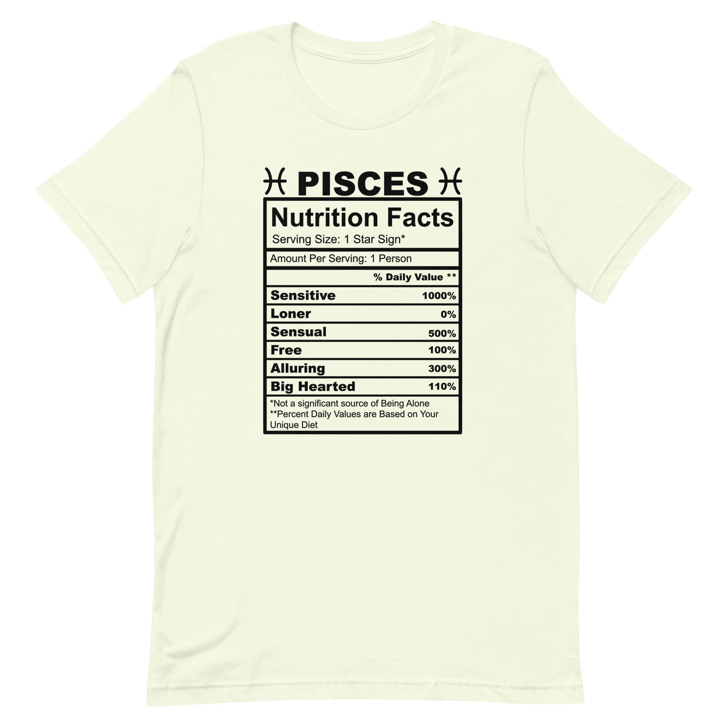 PISCES - XS - Unisex T-Shirt (black letters)