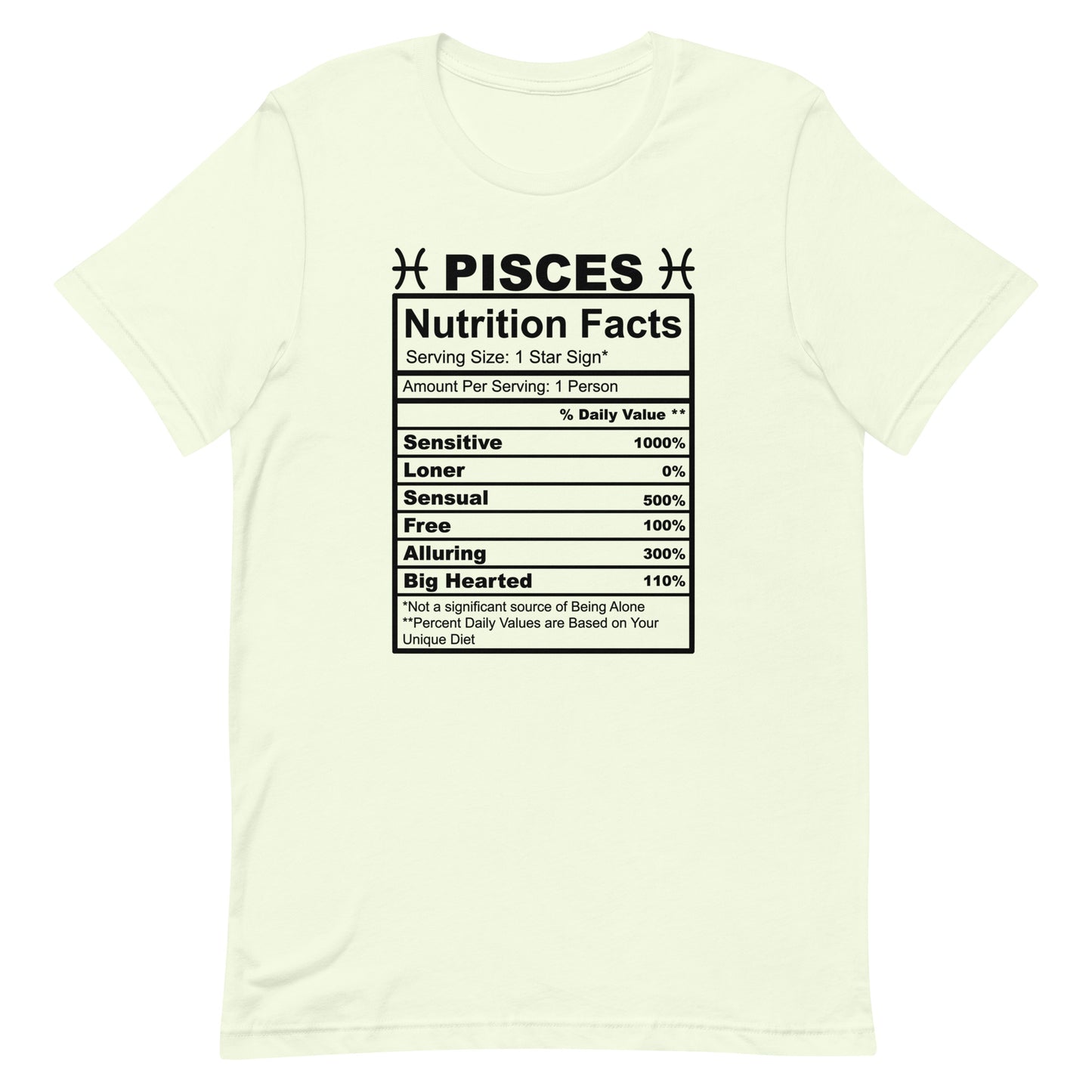 PISCES - S-M - Unisex T-Shirt (black letters)