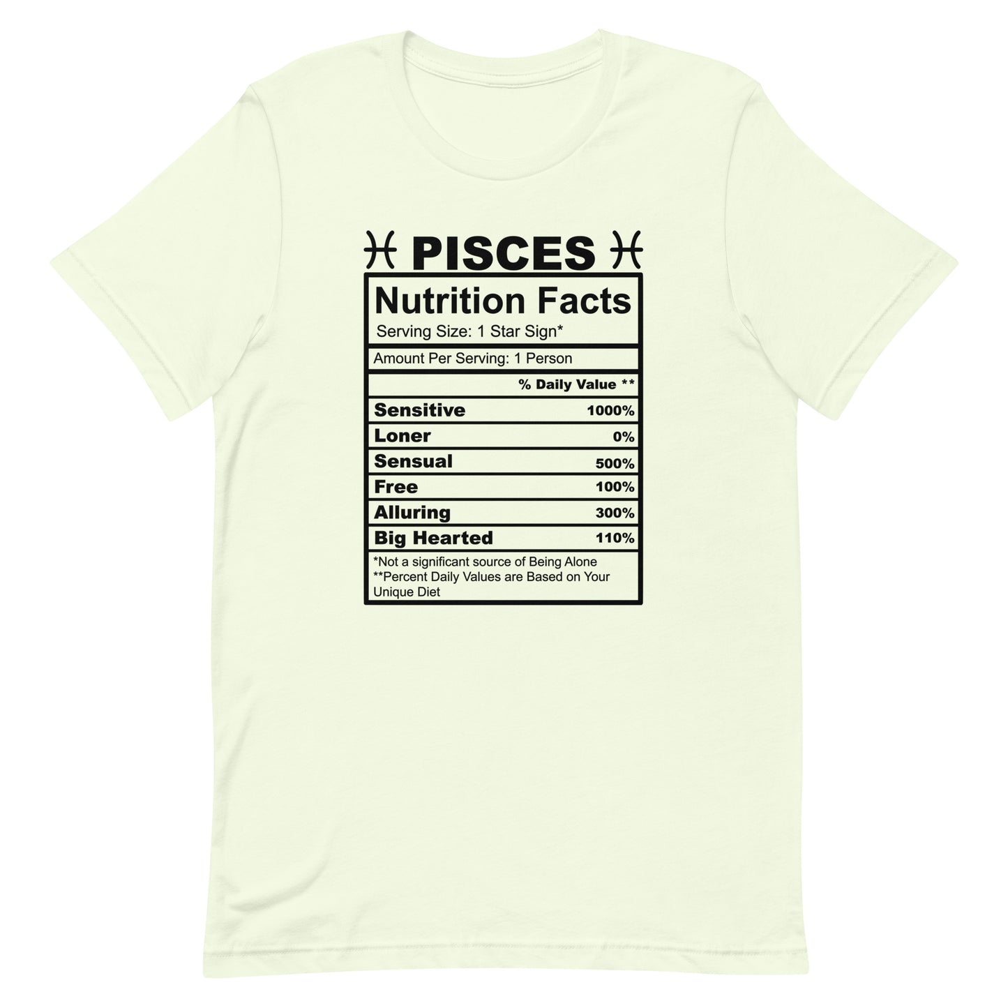 PISCES - L-XL - Unisex T-Shirt (black letters)