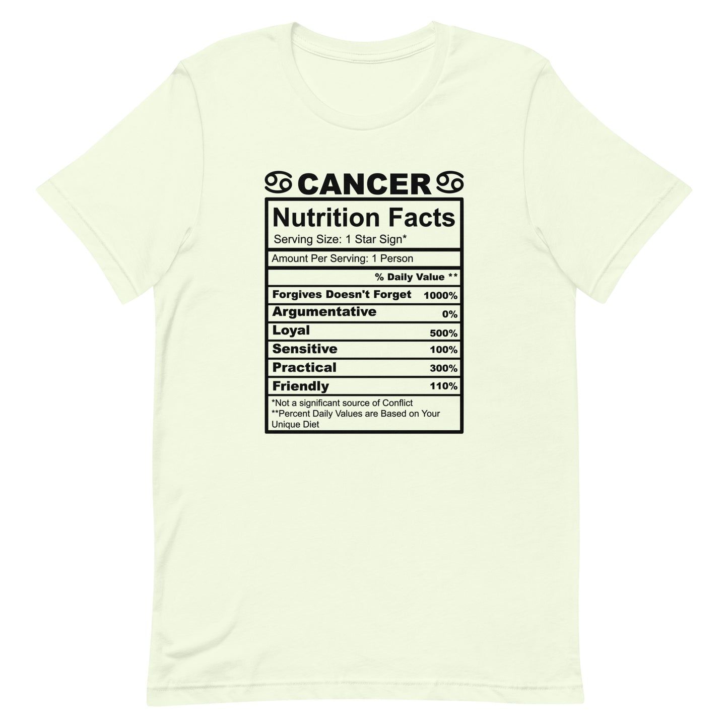CANCER - S-M - Unisex T-Shirt (black letters)