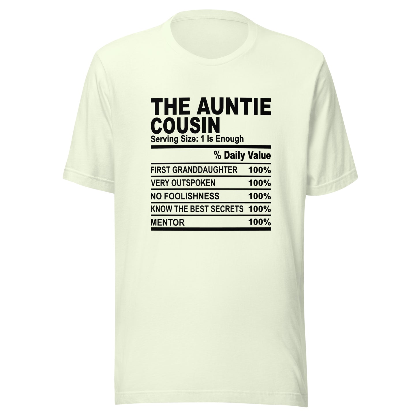 THE AUNTIE COUSIN - 2L-3XL - Unisex T-Shirt (black print)