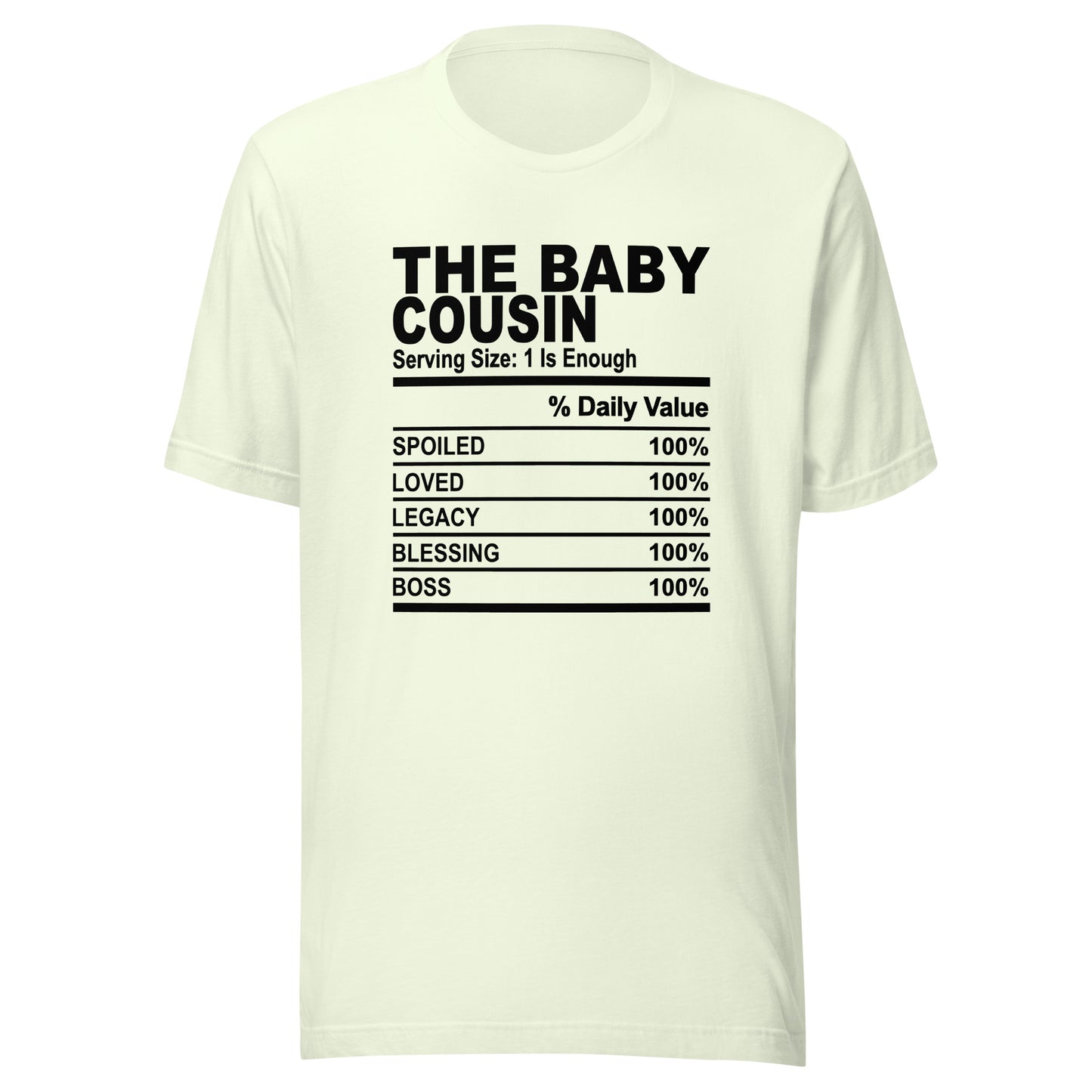 THE BABY COUSIN - S-M - Unisex T-Shirt (black print)