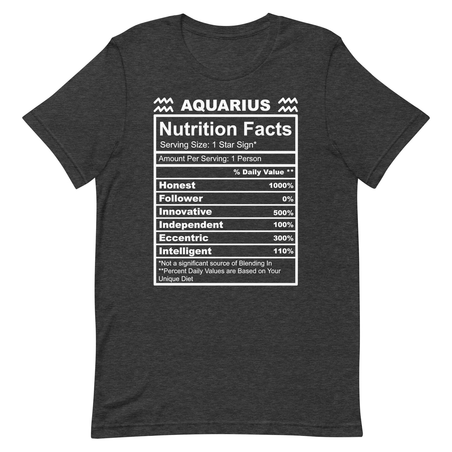 AQUARIUS - S-M - Unisex T-Shirt (white letters)