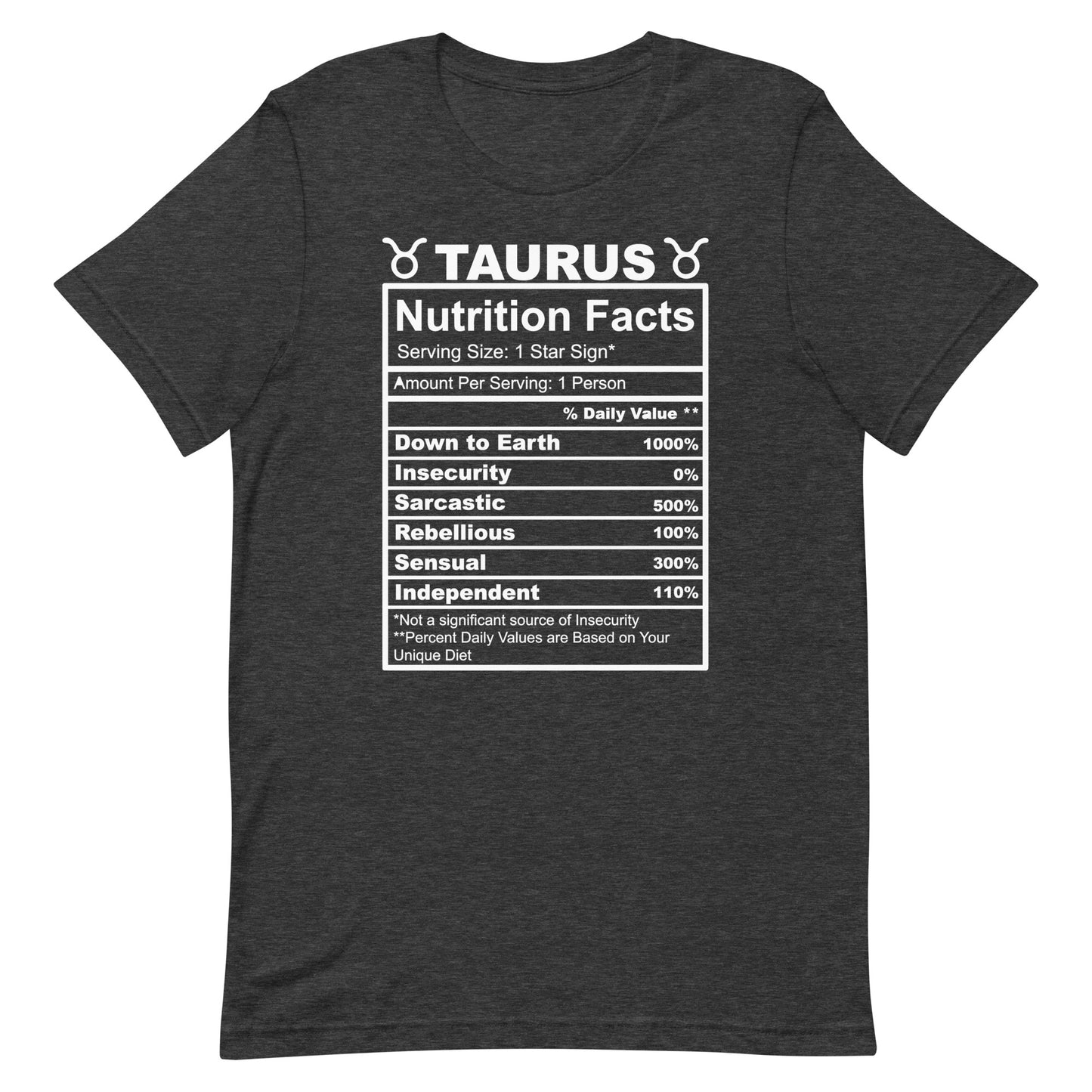 TAURUS - 2XL-3XL - Unisex T-Shirt (white letters)