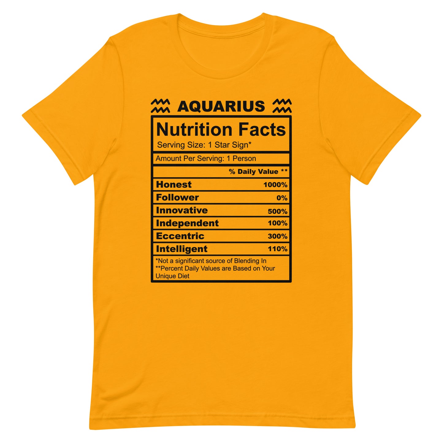 AQUARIUS - 2XL-3XL - Unisex T-Shirt (black letters)