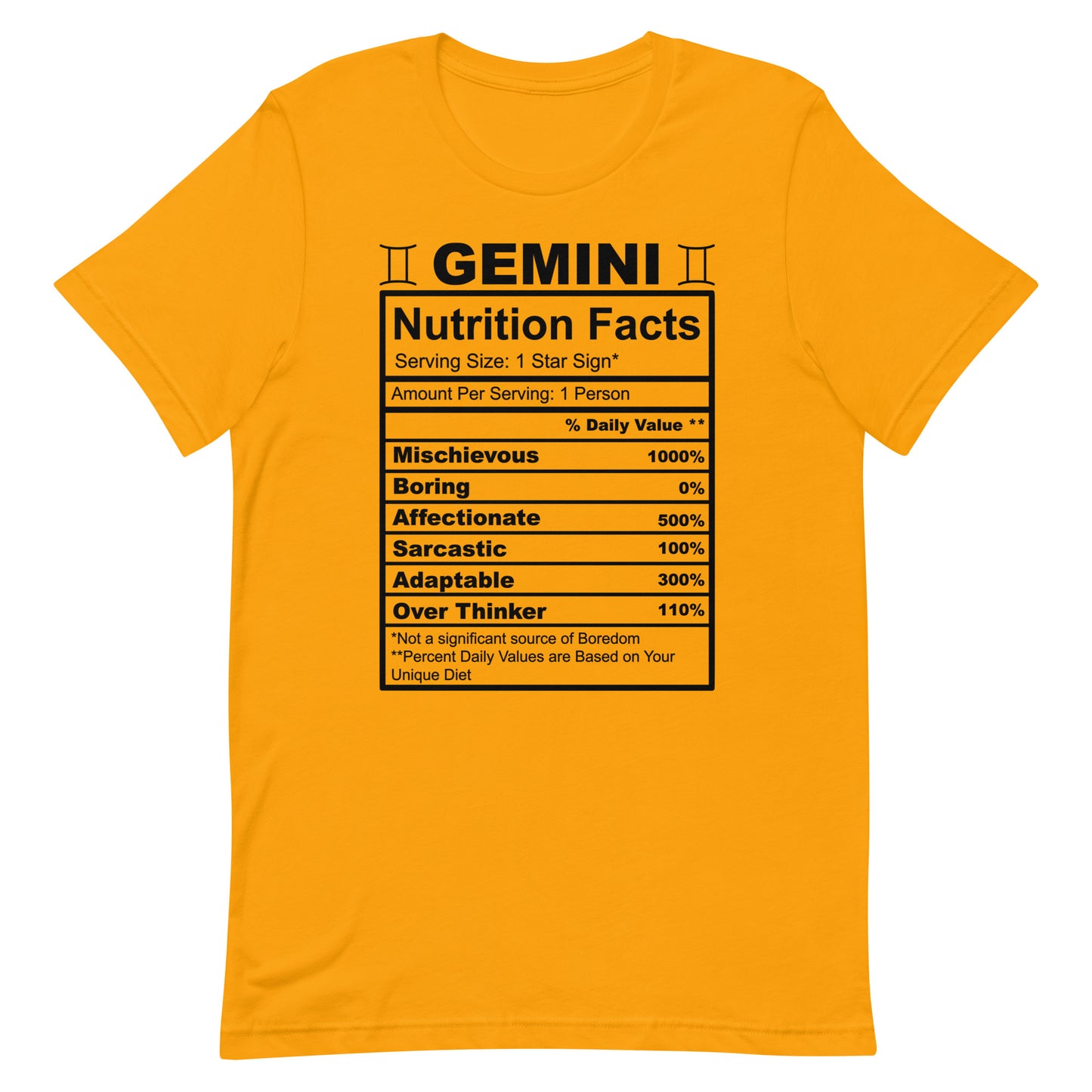 GEMINI - S-M - Unisex T-Shirt (black letters)