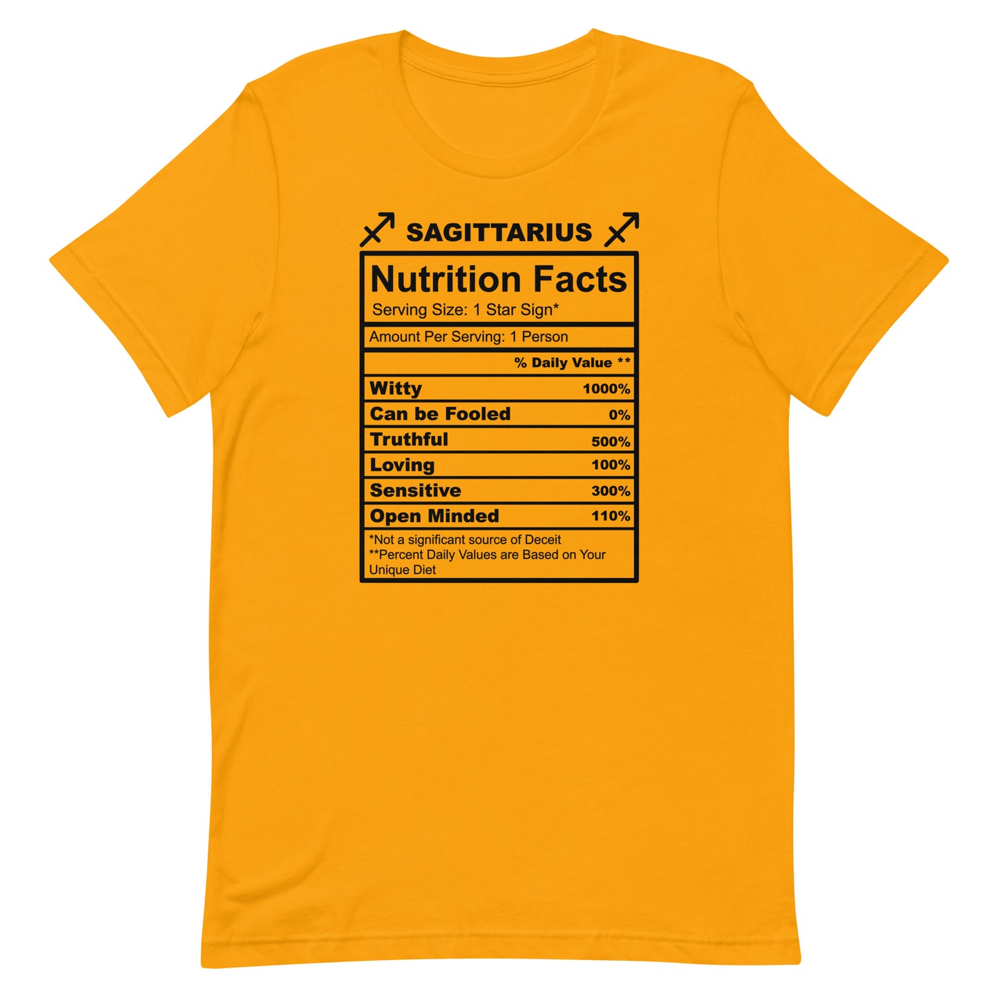 SAGITTARUIS - S-M - Unisex T-Shirt (black letters)