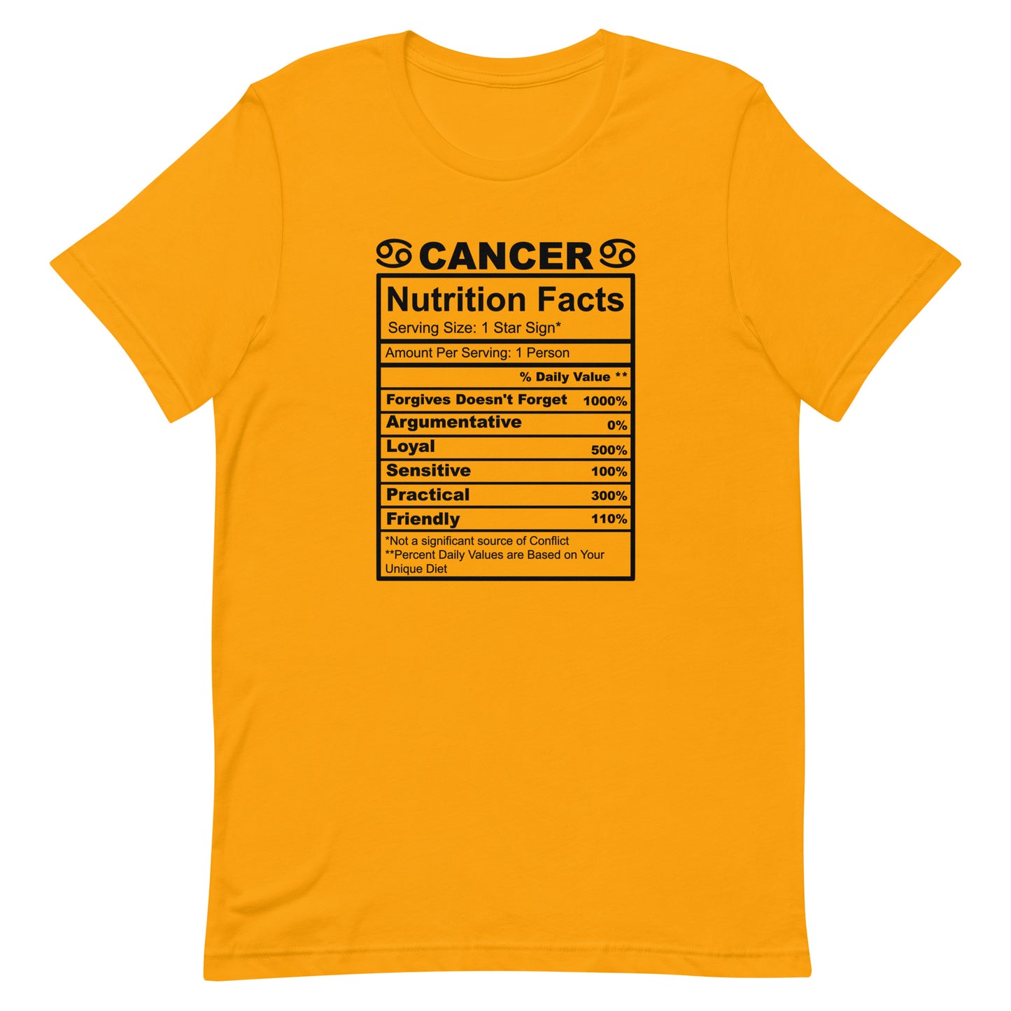 CANCER - L-XL - Unisex T-Shirt (black letters)
