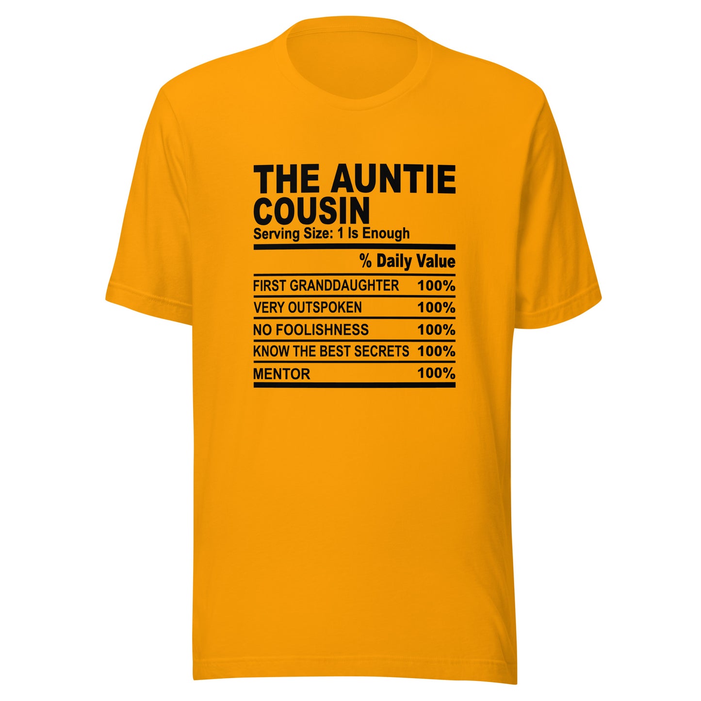 THE AUNTIE COUSIN - 2L-3XL - Unisex T-Shirt (black print)