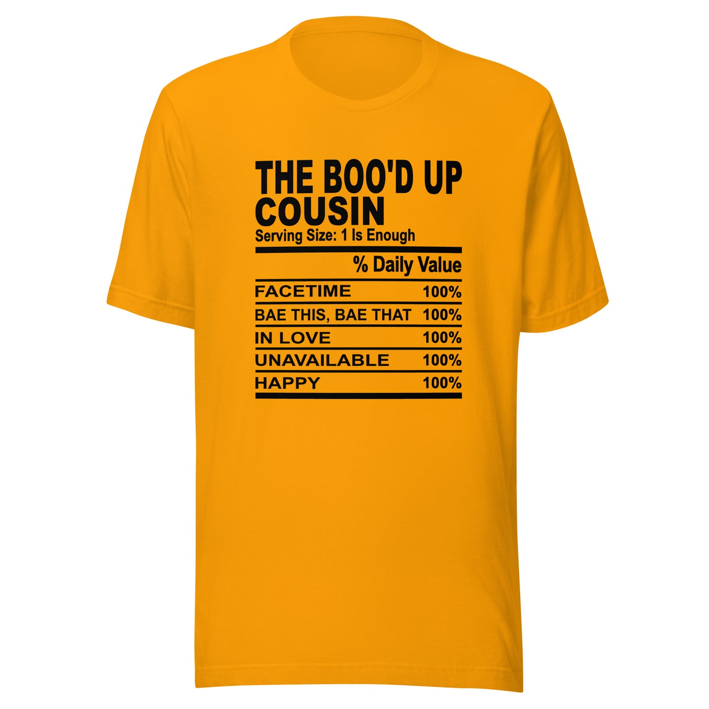 THE BOO'D UP COUSIN - S-M - Unisex T-Shirt (black print)