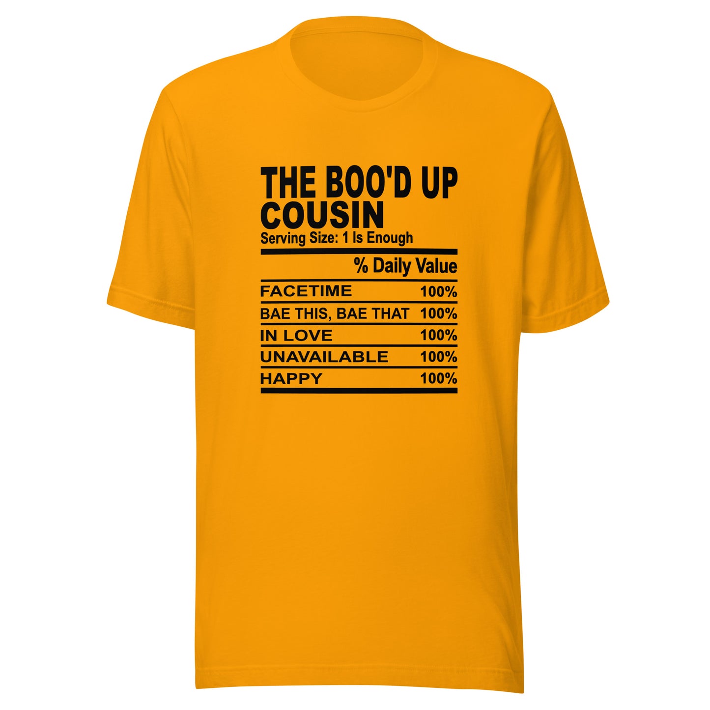 THE BOO'D UP COUSIN - L-XL - Unisex T-Shirt (black print)