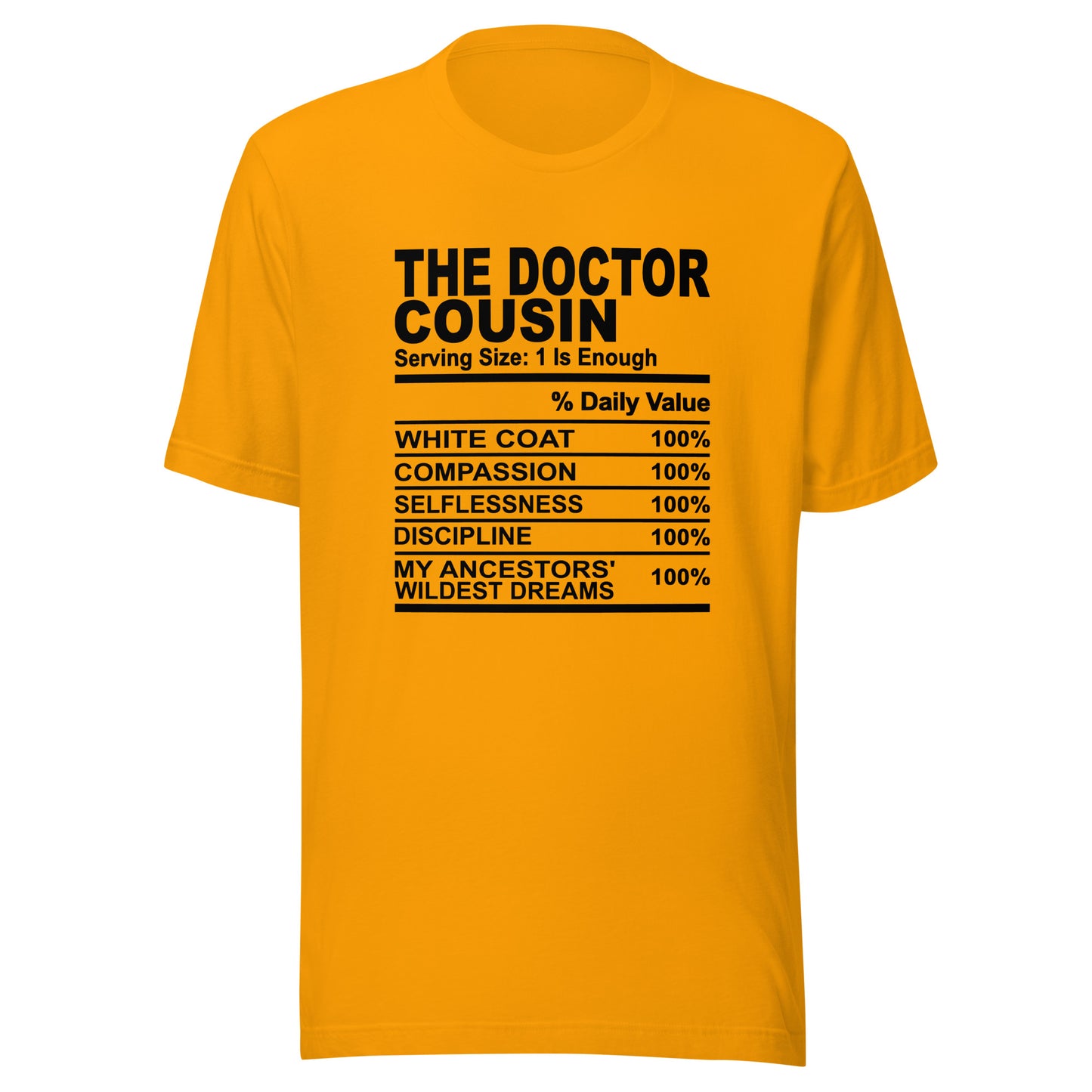 THE DOCTOR COUSIN - 2XL-3XL - Unisex T-Shirt (black print)