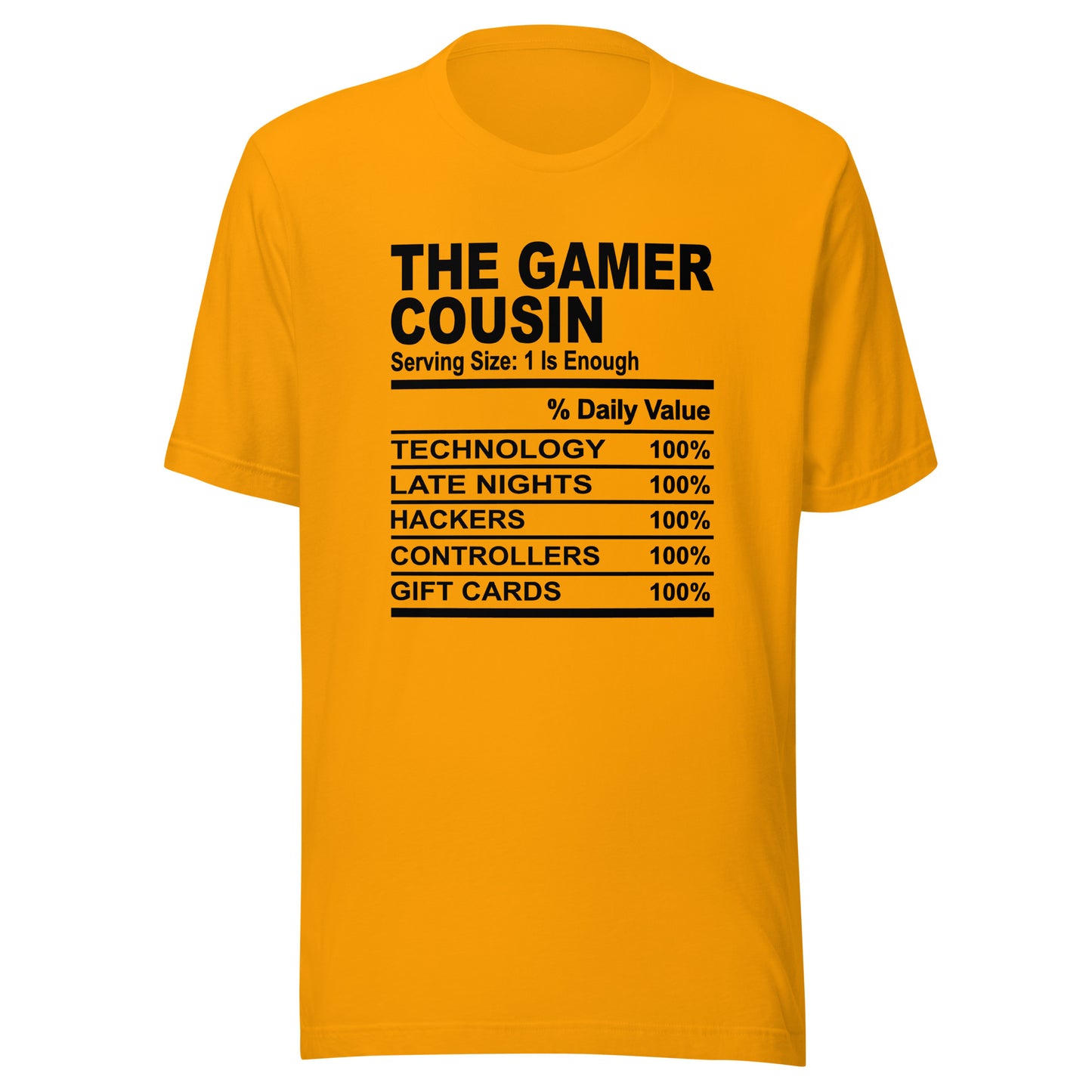 THE GAMER COUSIN - 2XL-3XL - Unisex T-Shirt (black print)