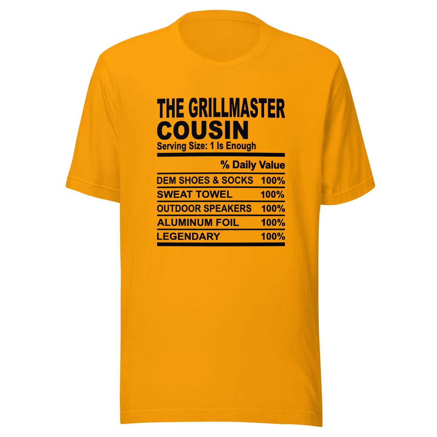 THE GRILLMASTER COUSIN - L-XL - Unisex T-Shirt (black print)