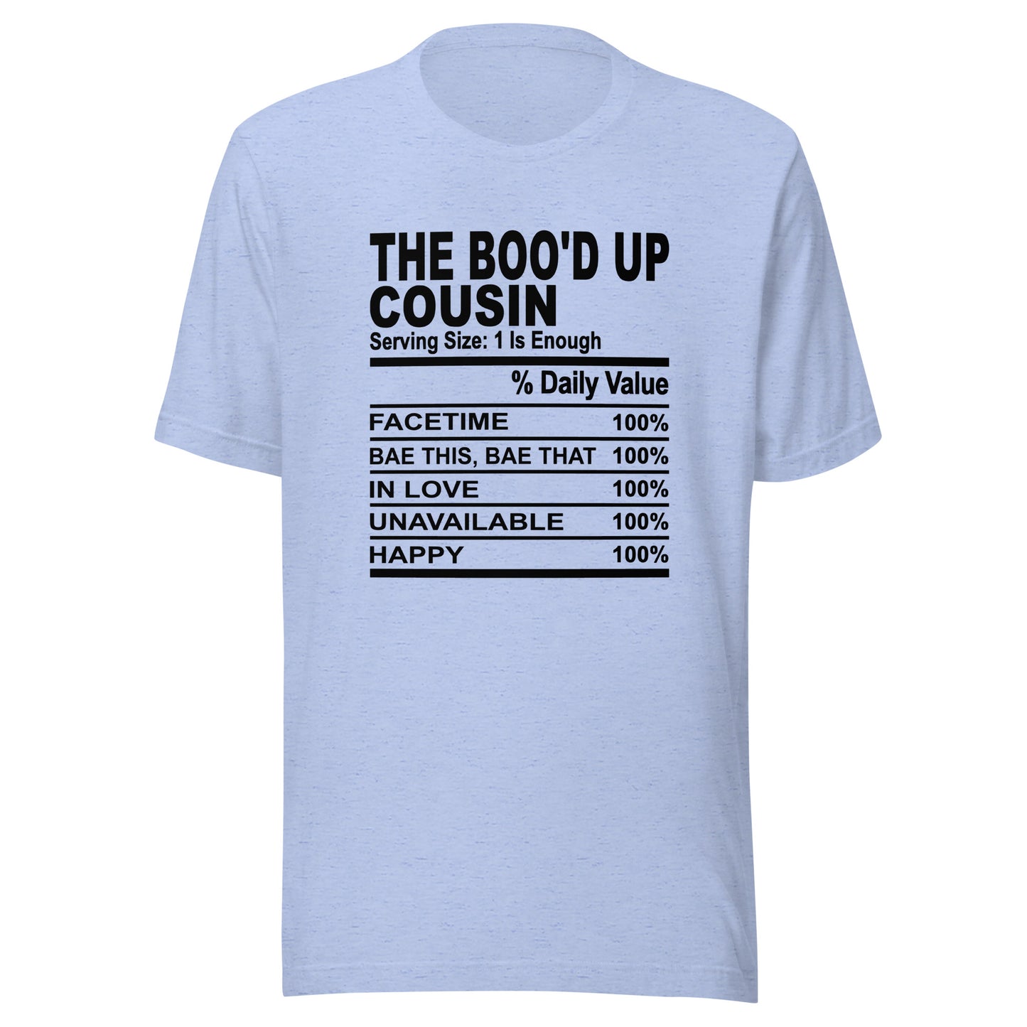 THE BOO'D UP COUSIN - S-M - Unisex T-Shirt (black print)