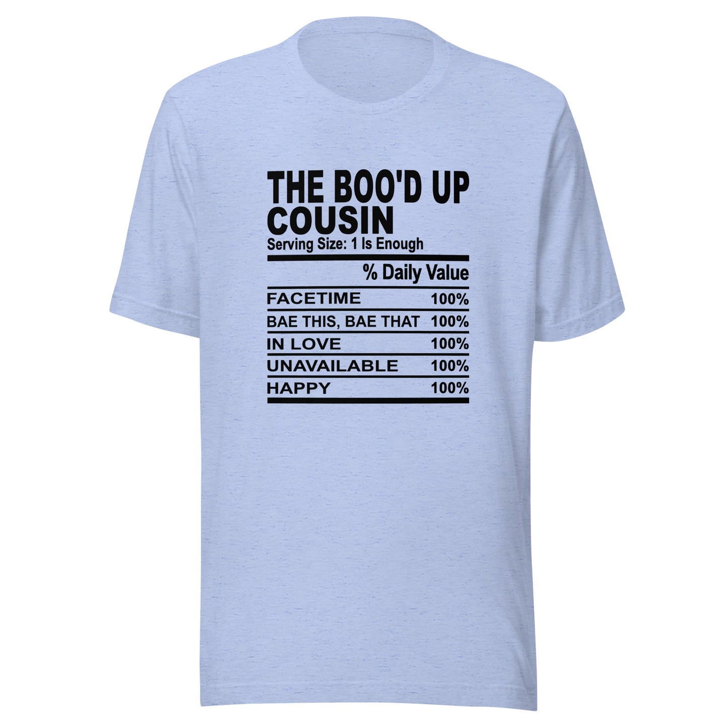 THE BOO'D UP COUSIN - L-XL - Unisex T-Shirt (black print)