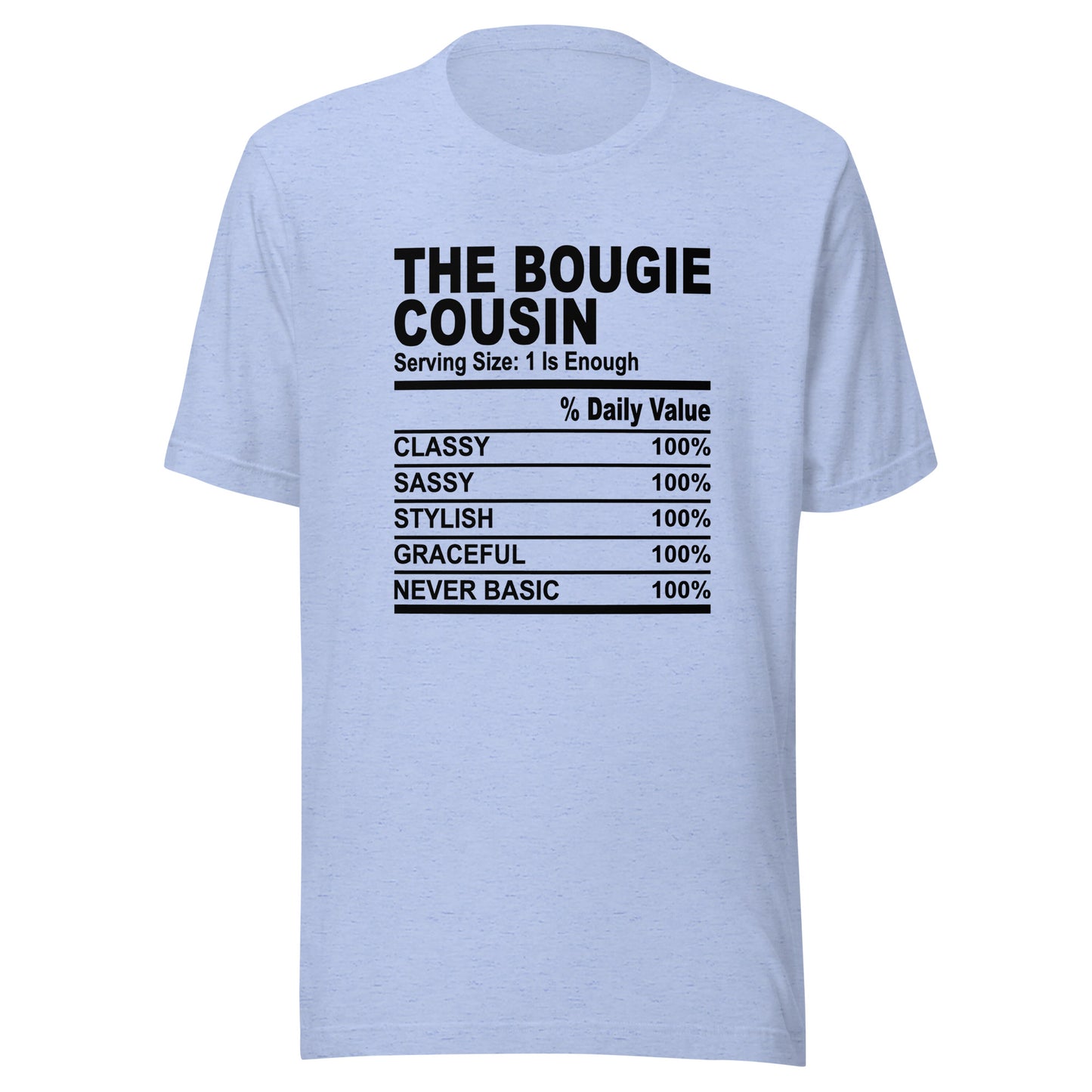 THE BOUGIE COUSIN - S-M - Unisex T-Shirt (black print)