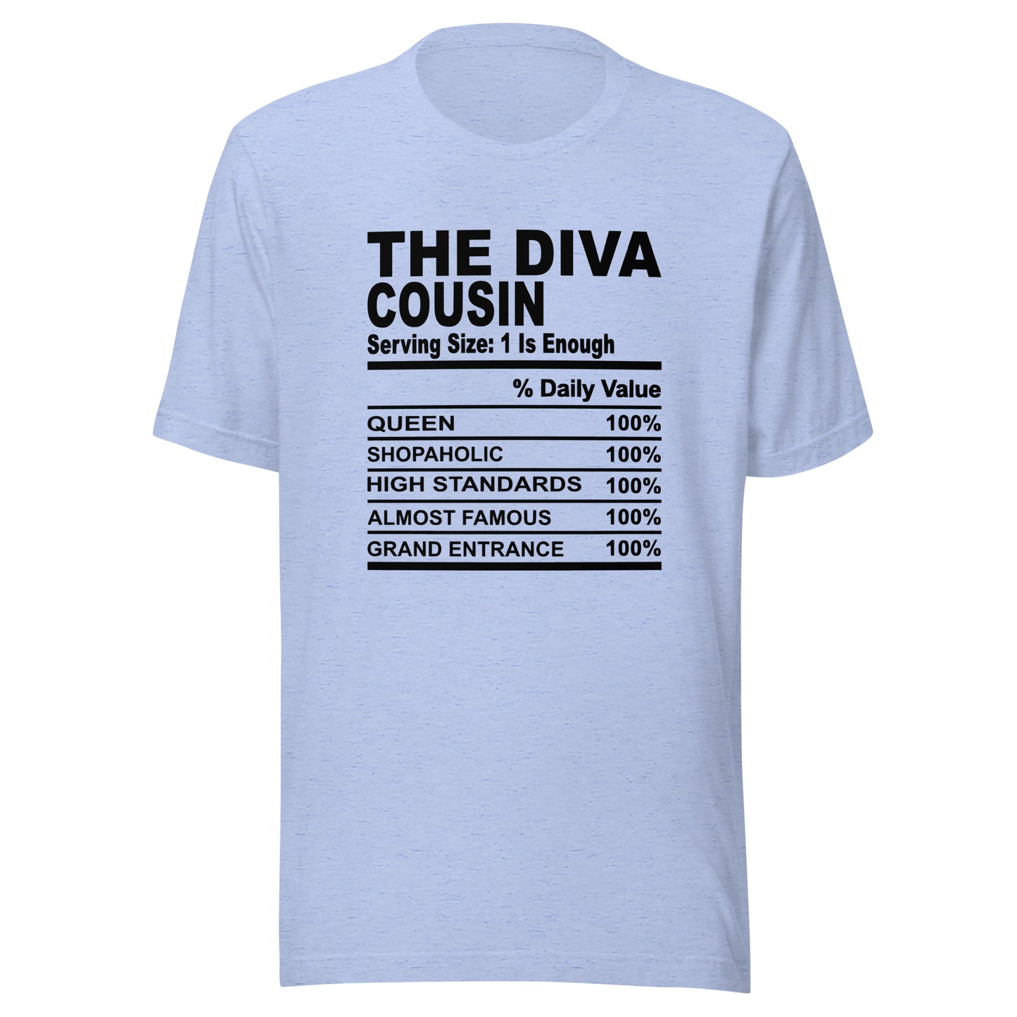 THE DIVA COUSIN - 2XL-3XL - Unisex T-Shirt (black print)