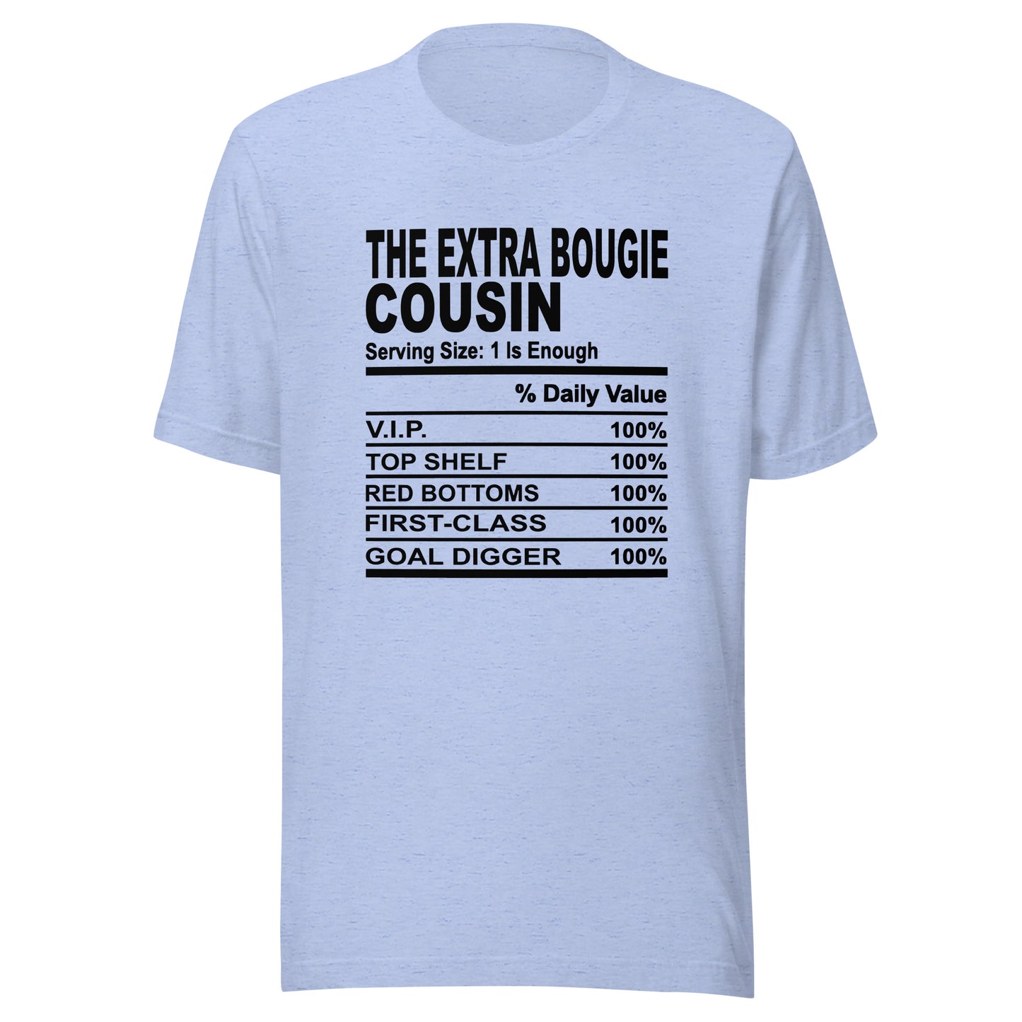 THE EXTRA AF COUSIN - L-XL - Unisex T-Shirt (black print)