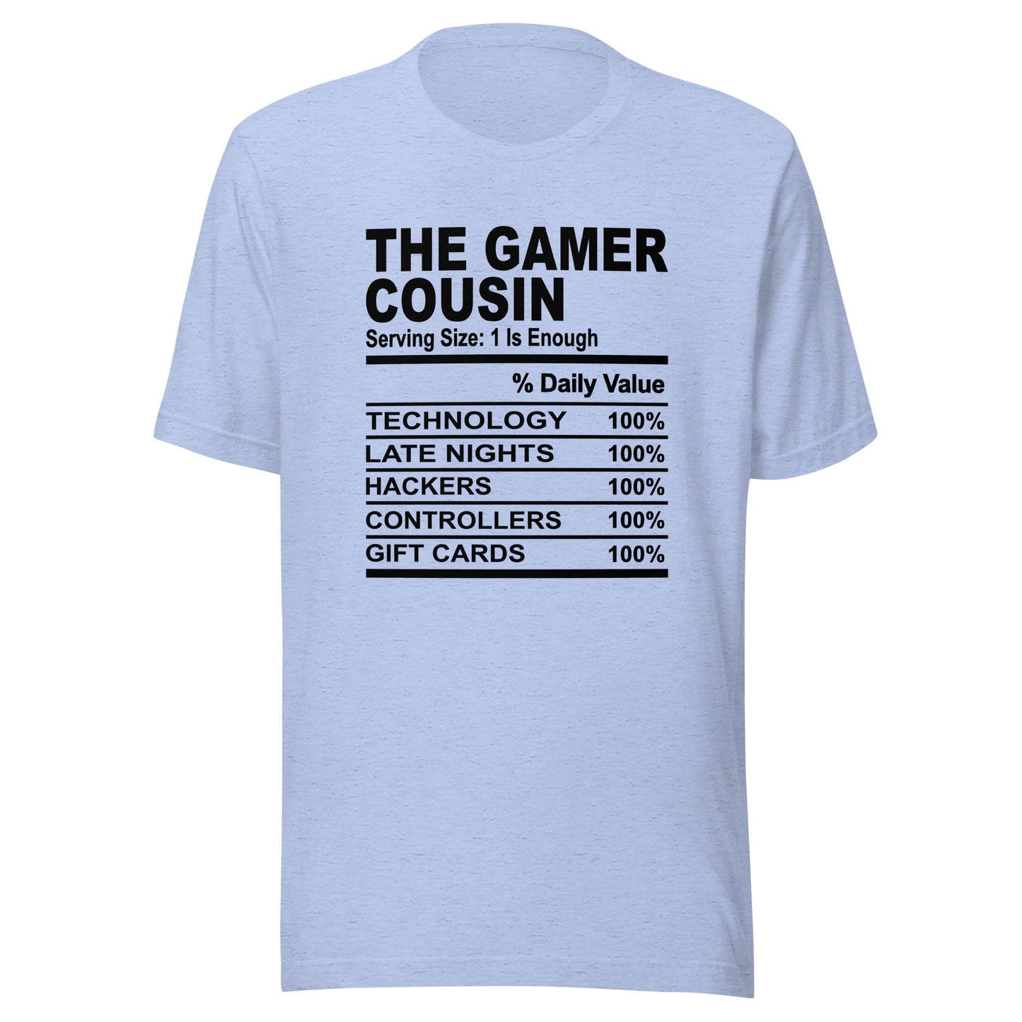 THE GAMER COUSIN - 2XL-3XL - Unisex T-Shirt (black print)