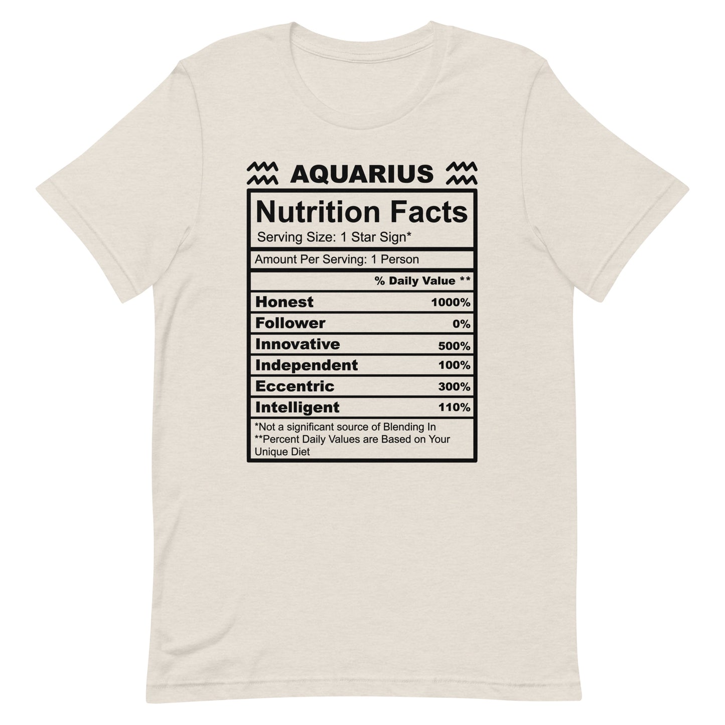 AQUARIUS - S-M - Unisex T-Shirt (black letters)