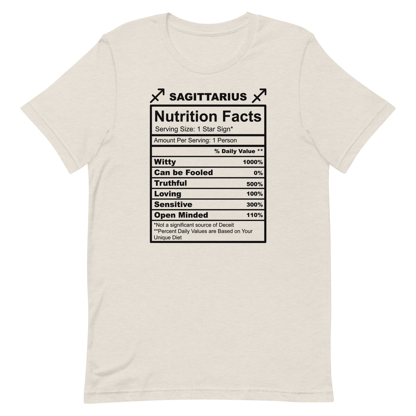 SAGITTARUIS - S-M - Unisex T-Shirt (black letters)
