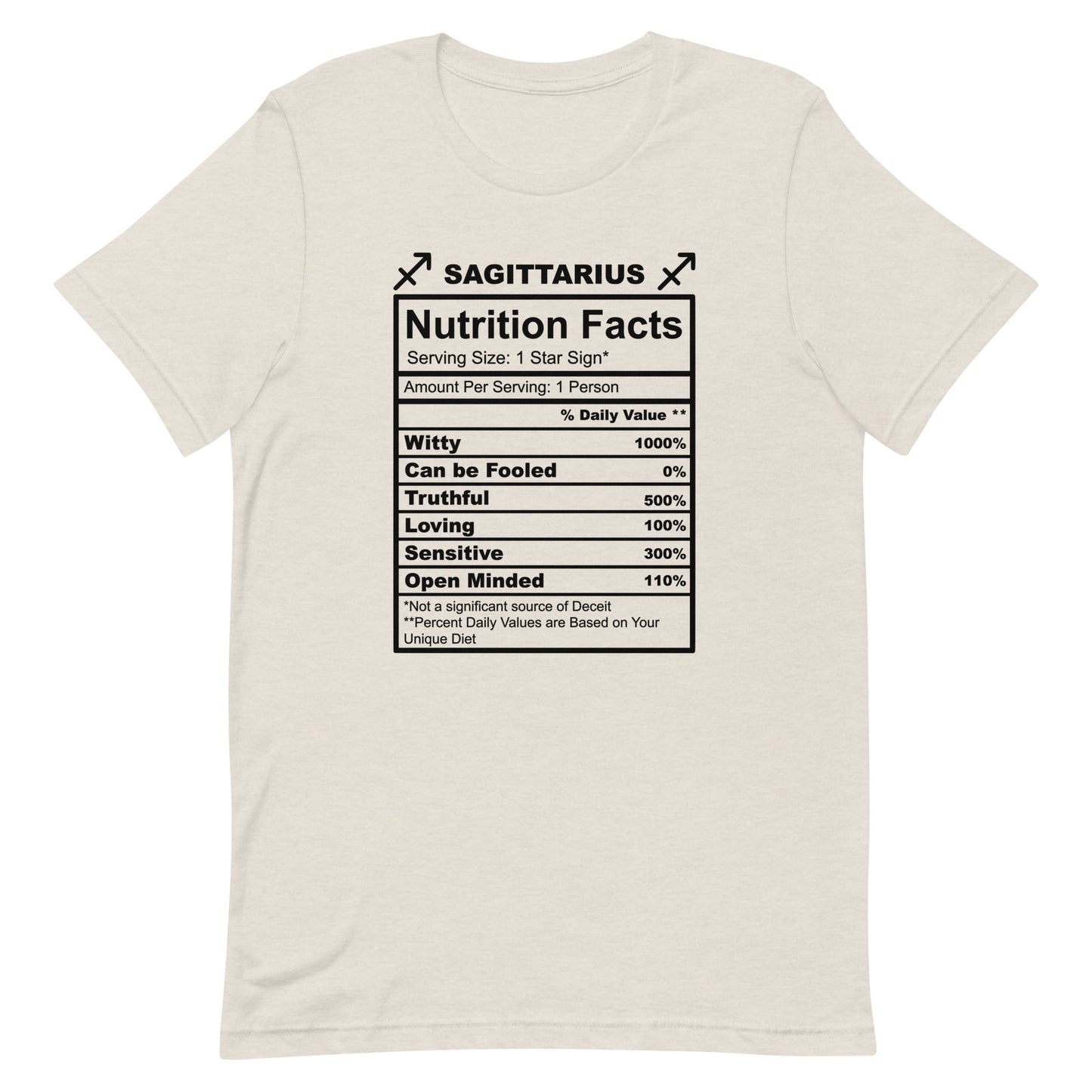 SAGITTARUIS - L-XL - Unisex T-Shirt (black letters)