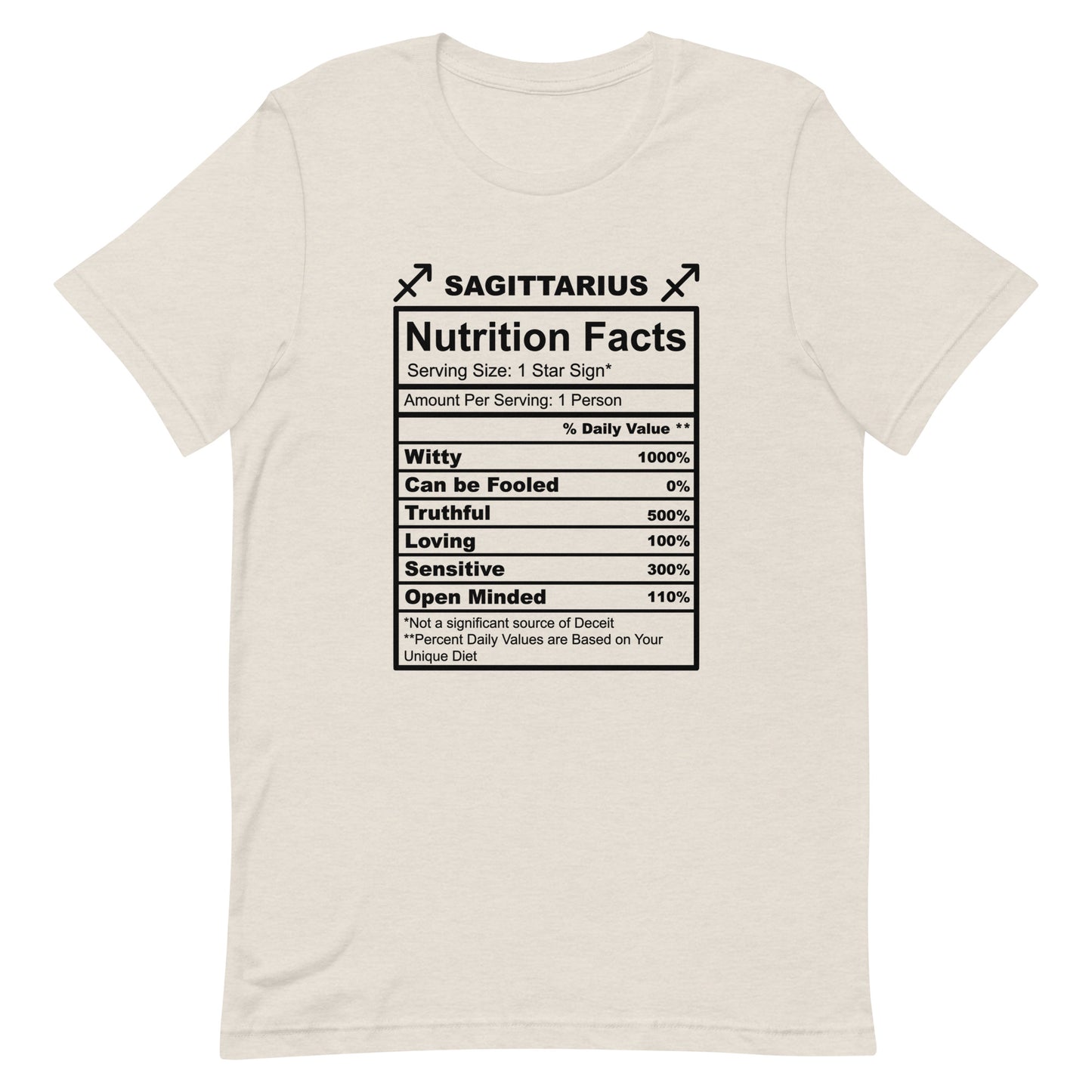 SAGITTARUIS -2XL-3XL - Unisex T-Shirt (black letters)