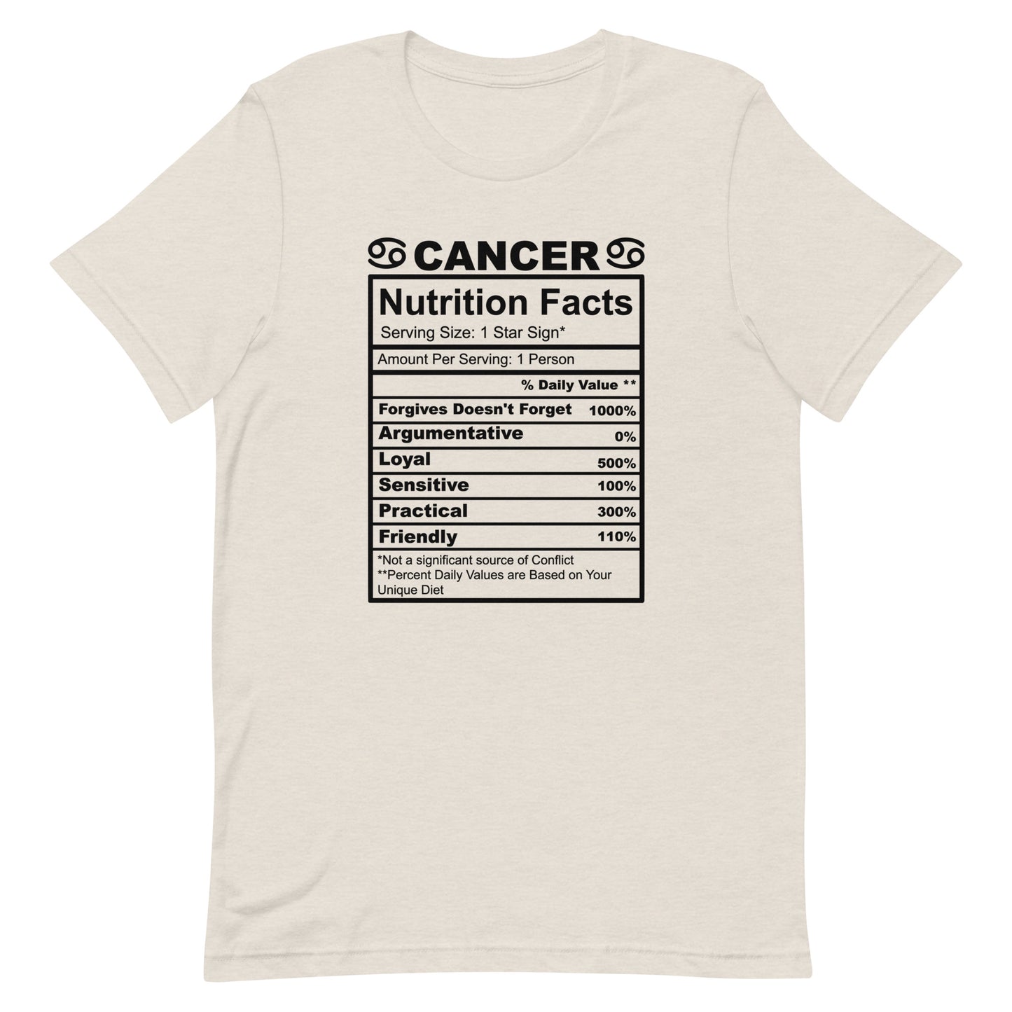 CANCER - S-M - Unisex T-Shirt (black letters)