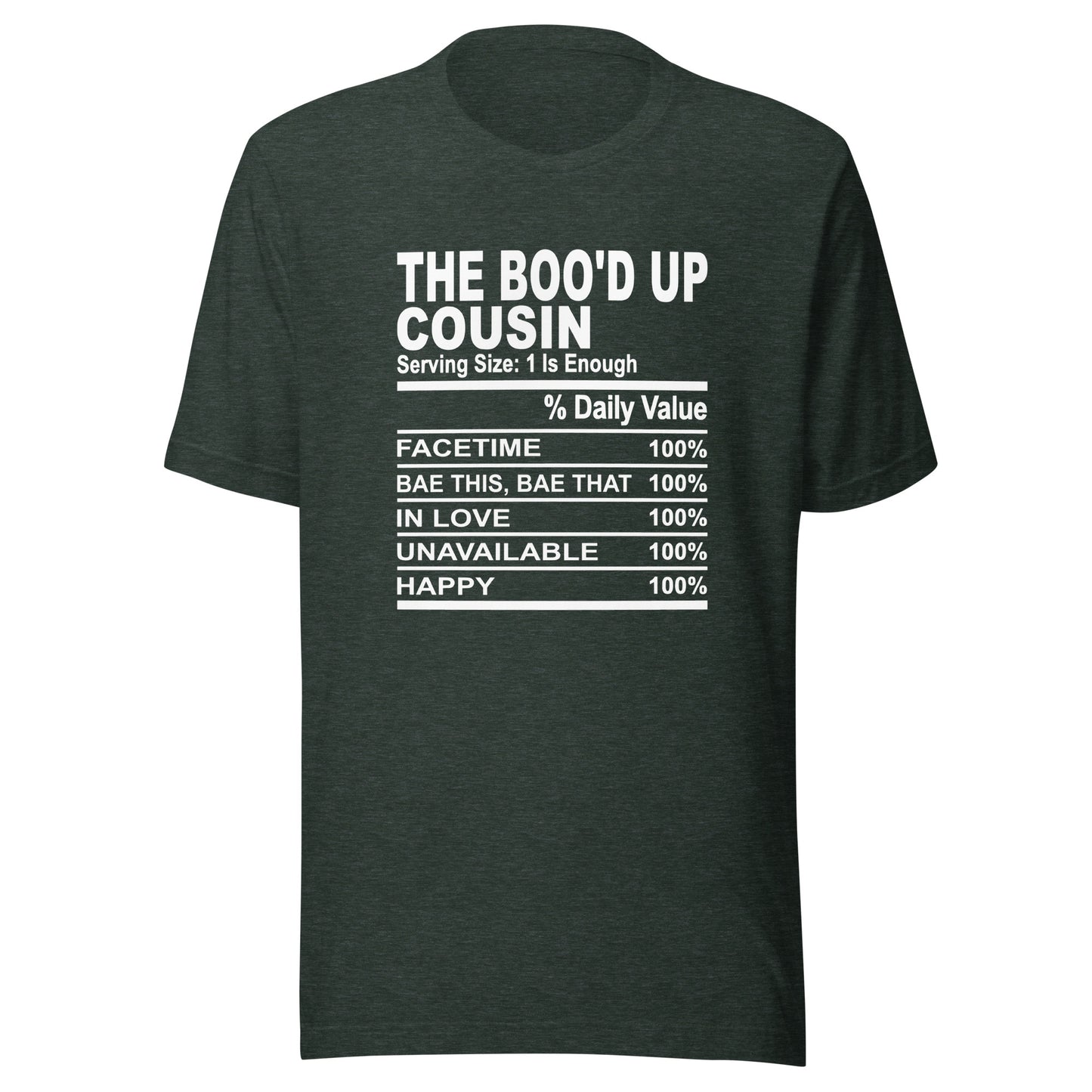 THE BOO'D UP COUSIN - 2XL-3XL - Unisex T-Shirt (white print)
