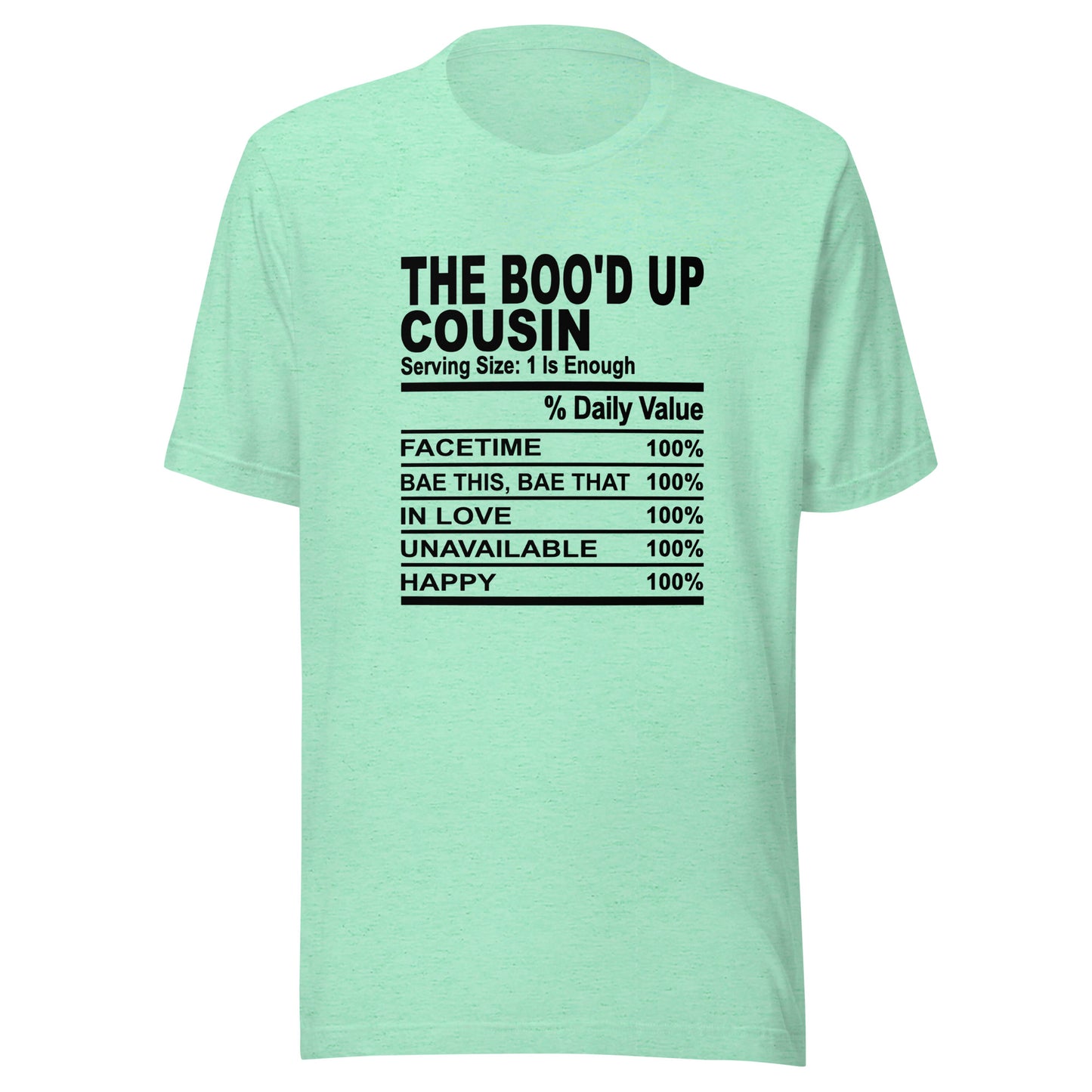 THE BOO'D UP COUSIN - L-XL - Unisex T-Shirt (black print)