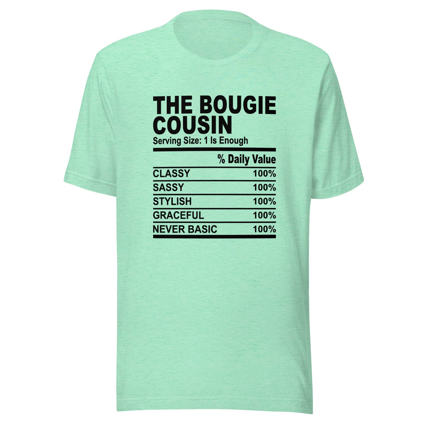 THE BOUGIE COUSIN - S-M - Unisex T-Shirt (black print)