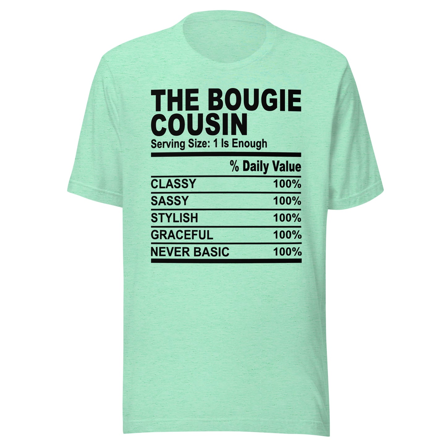 THE BOUGIE COUSIN - L XL- Unisex T-Shirt (black print)